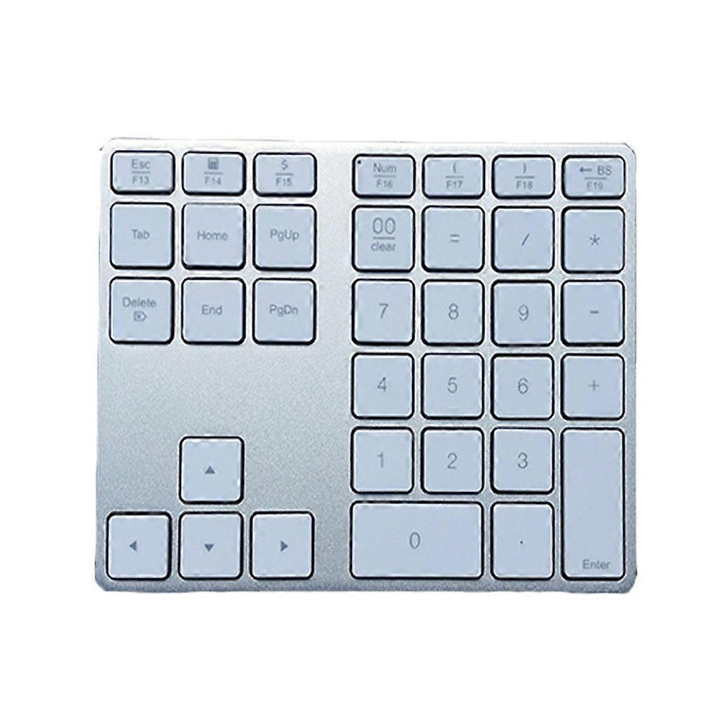 Mini Keyboard Numeric Keypad Bluetooth-compatible 35-key Key Board Silver