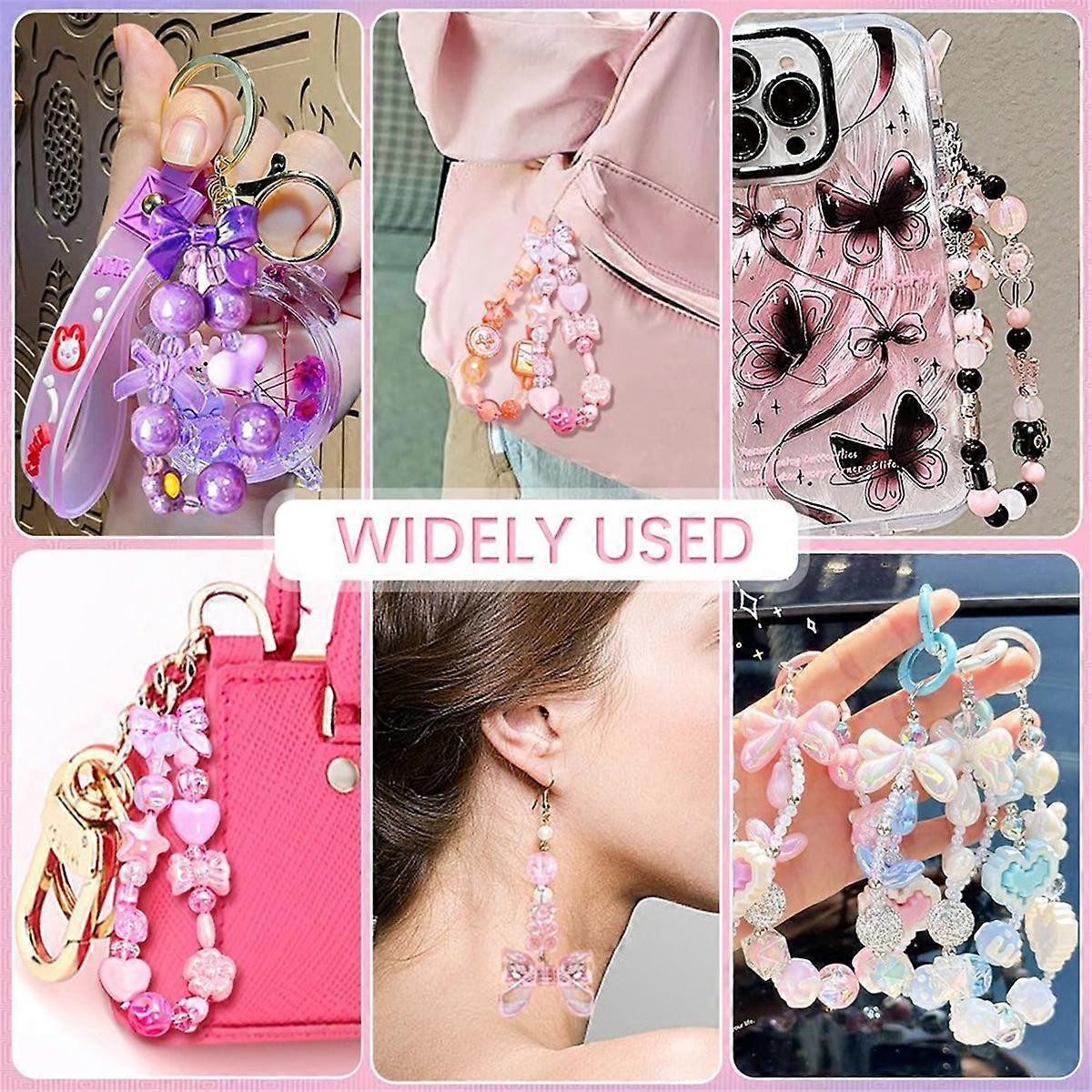 300-500PCS Assorted Acrylic Beads for Bracelet Making, Cute Beads