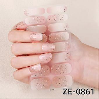 Neue Farbverlauf Zwiebelpulver Französisch Nagellack Film Nail Art Aufkleber 3D Heißprägen 16 Finger heiß-verkaufen Nagelaufkleber ZE-0861 nacktes Stück + Nagel