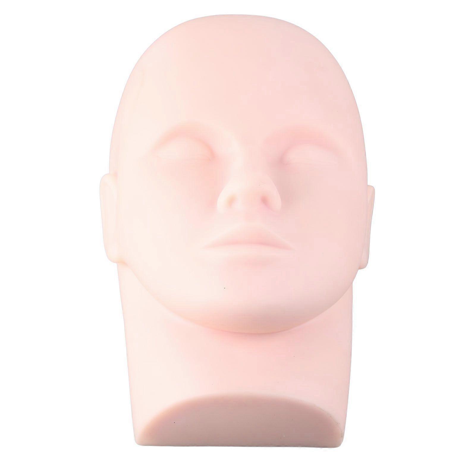 Lash Mannequin Head Professional Soft Silicone Mannequin Head Model for Eyelash Extensions Practice Training Skin Color