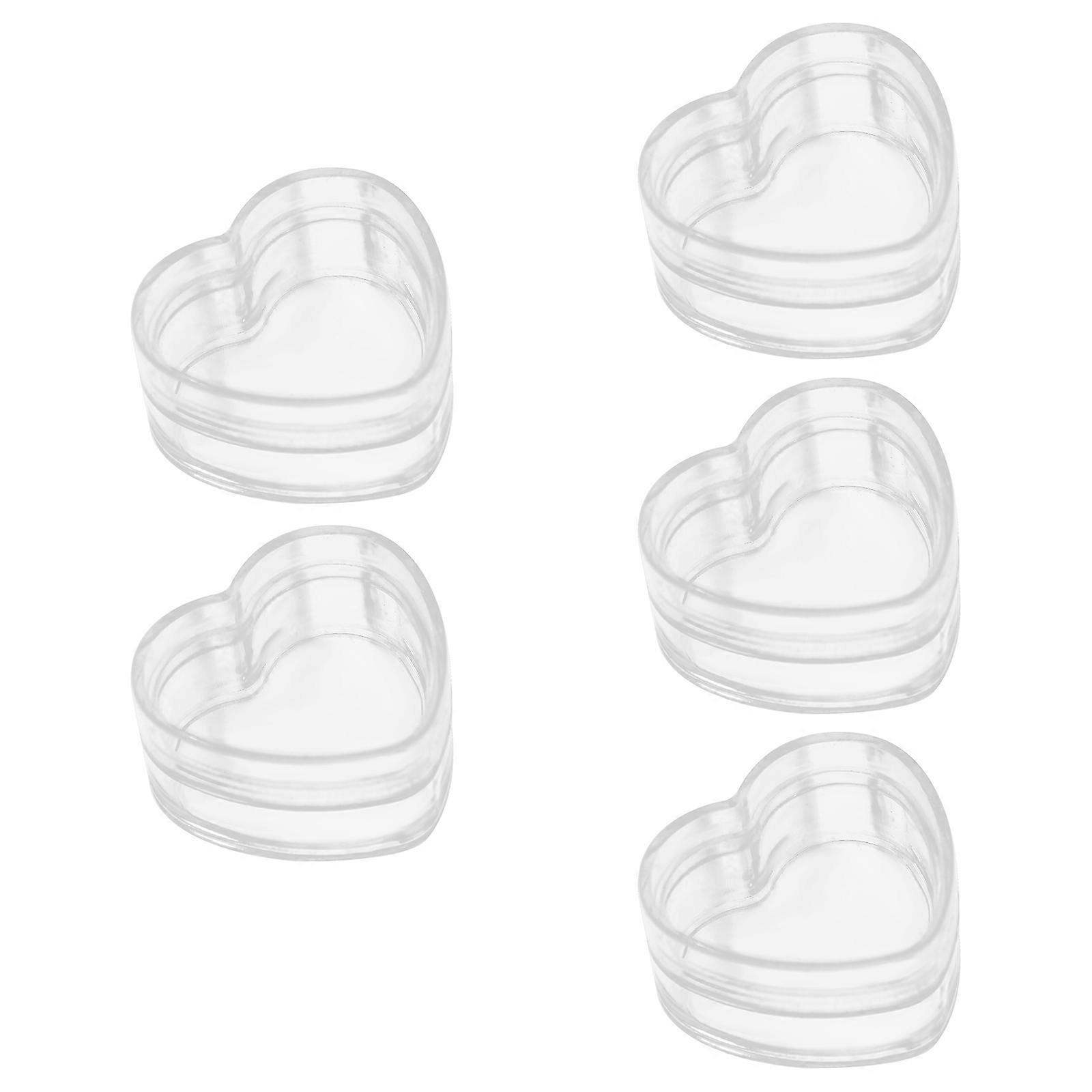Jewelry Storage Box Clear Heart Shape for Display 20Pcs Heart Boxes