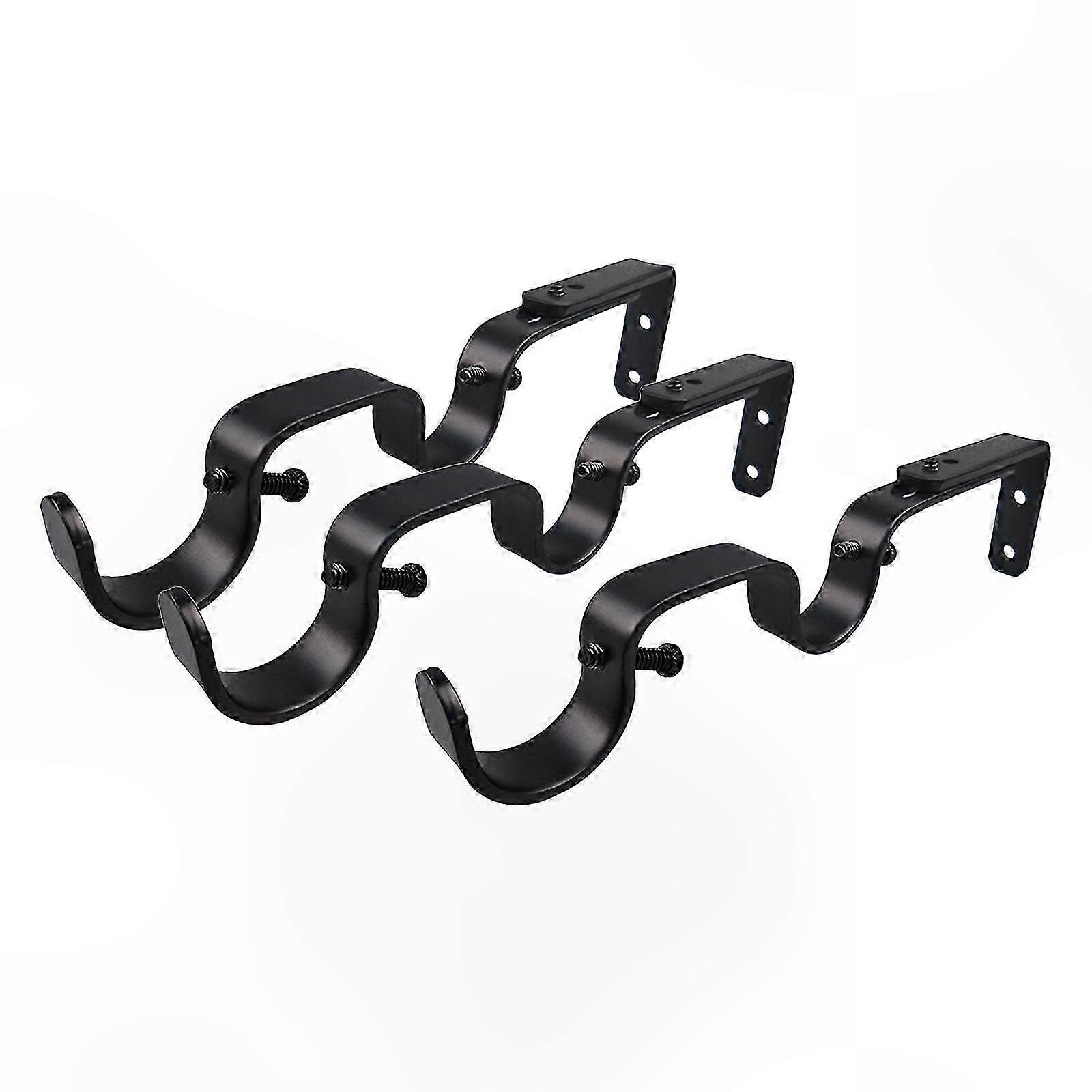 Durable Metal Curtain Rod Brackets, Set of 3, Compatible with 1-Inch Rods