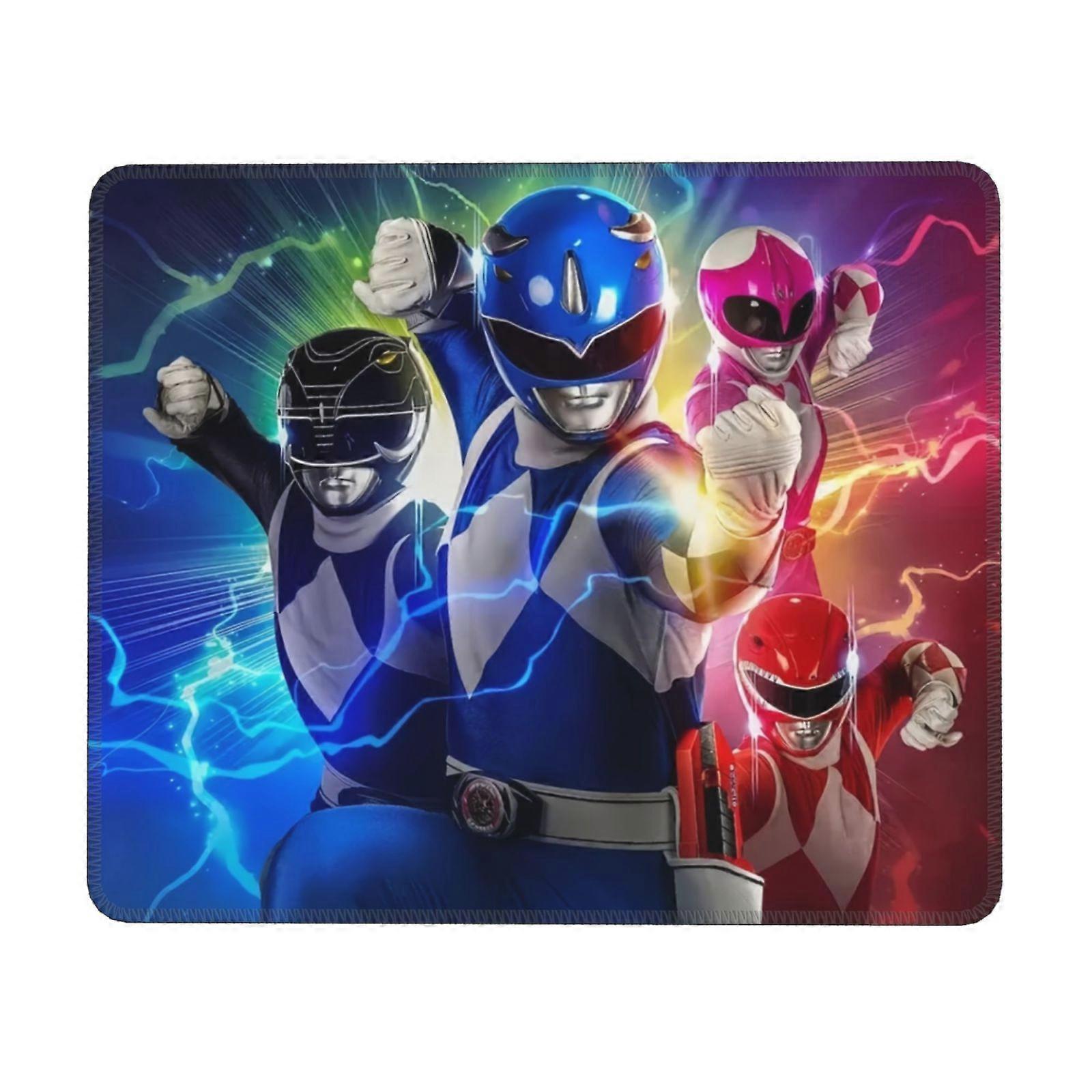 Power Rangers Mouse Pad with Stitched Edge, Non-Slip Rubber Base, Washable Lycra Cloth, Compatible with Computers and Laptop