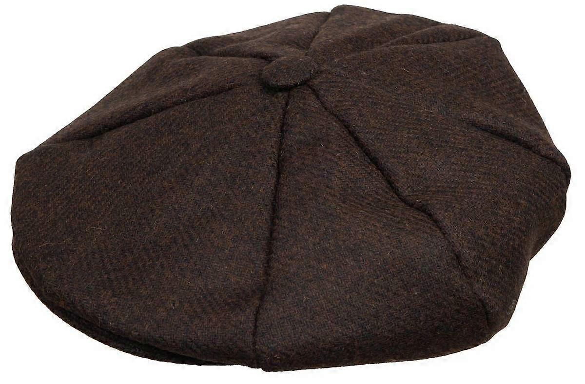 Dents Langford Abraham Moon Plain Tweed Newsboy Cap - Brown