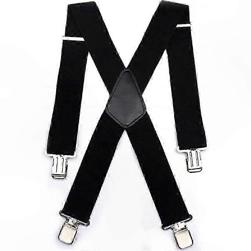 X-Shape Black Suspenders for Motorcycle Pants