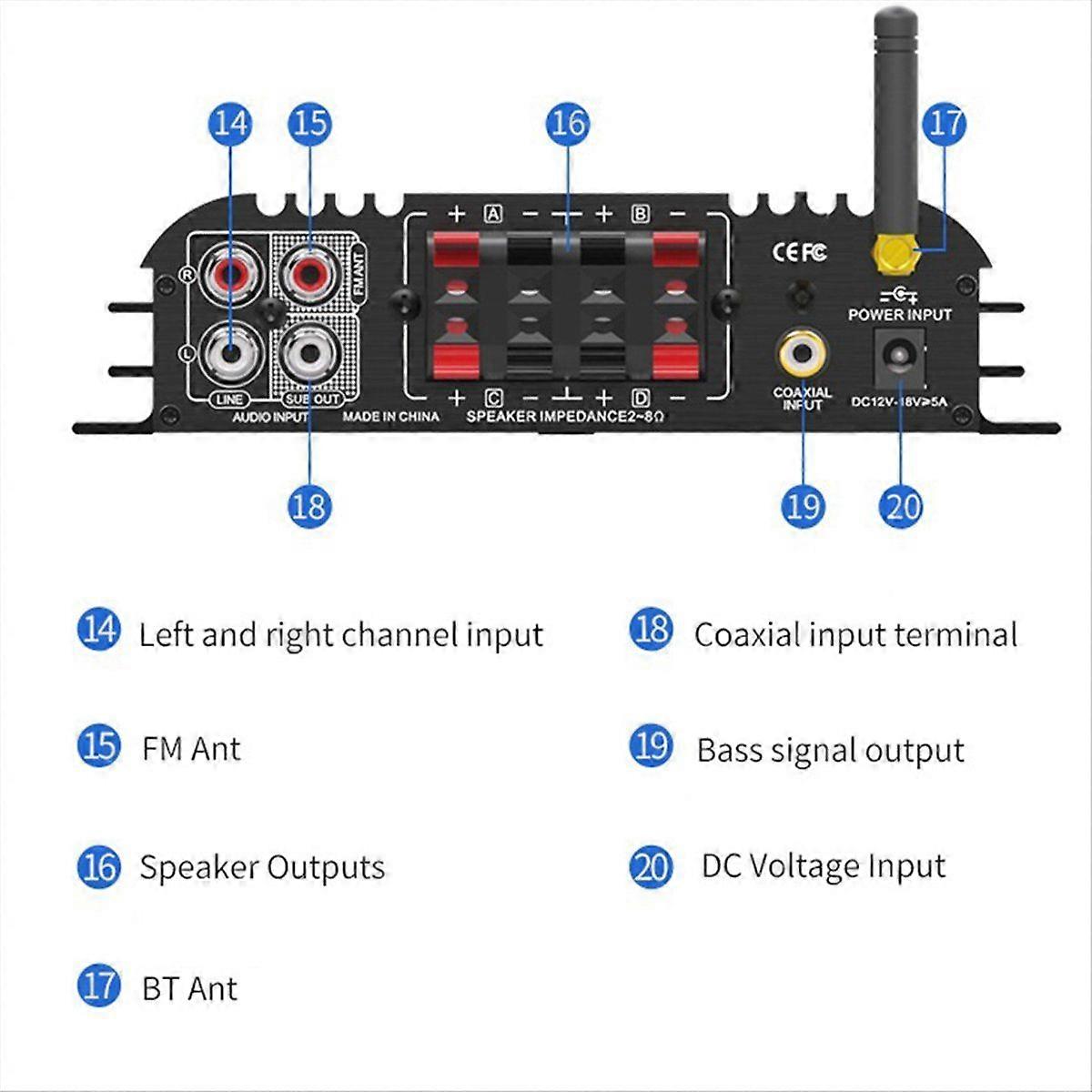 LP-269 PRO 4.1 Channel Bluetooth Amplifiers EU Plug