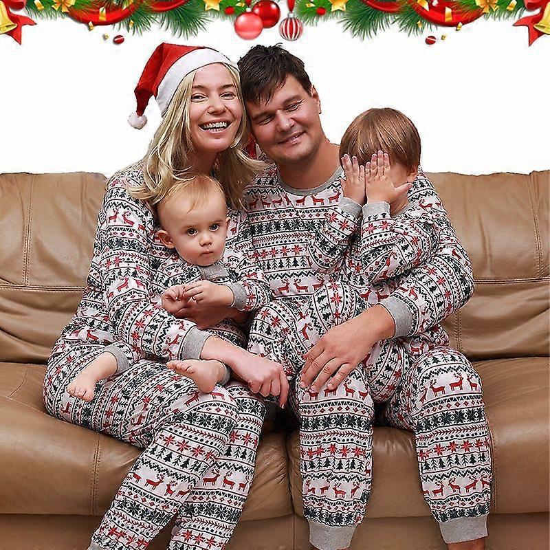 2023 Familj Julpyjamas Matchande kläder Set Jul Vuxen Far Mor Barn Sömnkläder Pyjamas Outfit