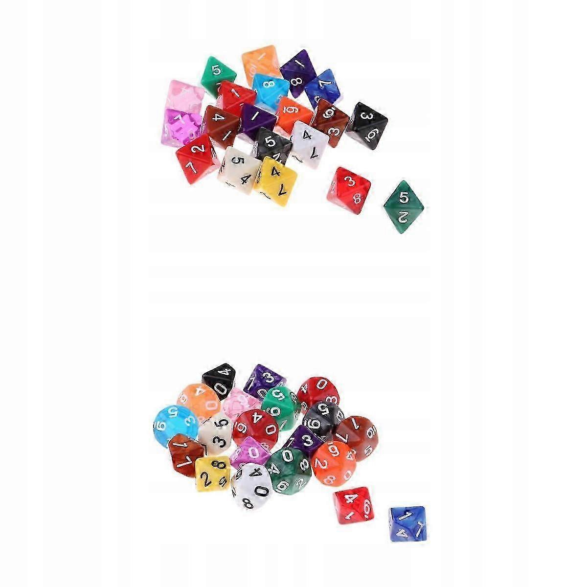 Pack Of 40 Multi Sided D10 D8 Dices For Rpg