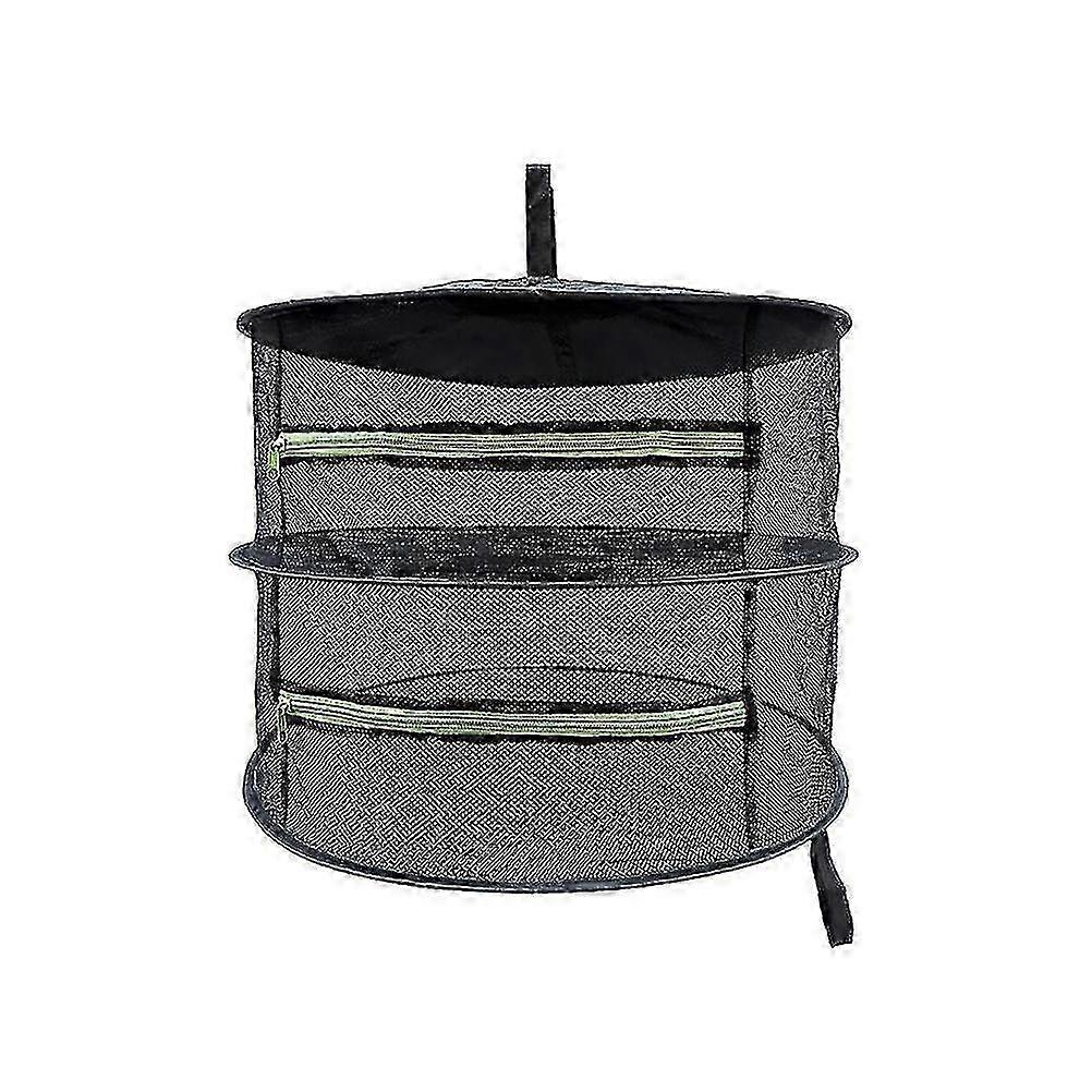 2 Layer Herb Drying Rack Folding Net Dryer Mesh with Zippers Hanging Basket Drying Net