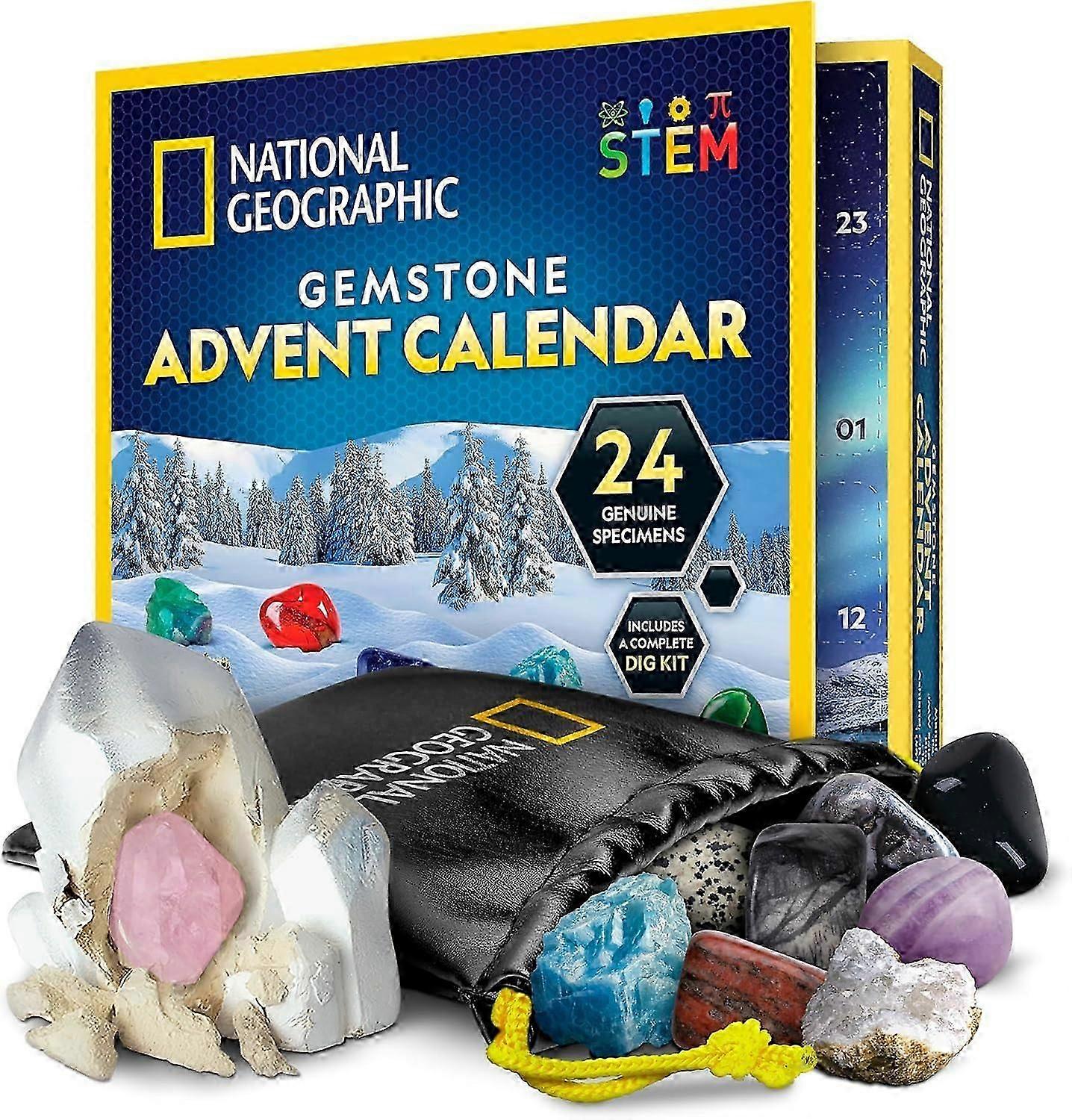 NATIONAL GEOGRAPHIC Ημερολόγιο Advent Πολύτιμων Λίθων - Ημερολόγιο Advent 2024 για παιδιά με 24 πολύτιμους λίθους