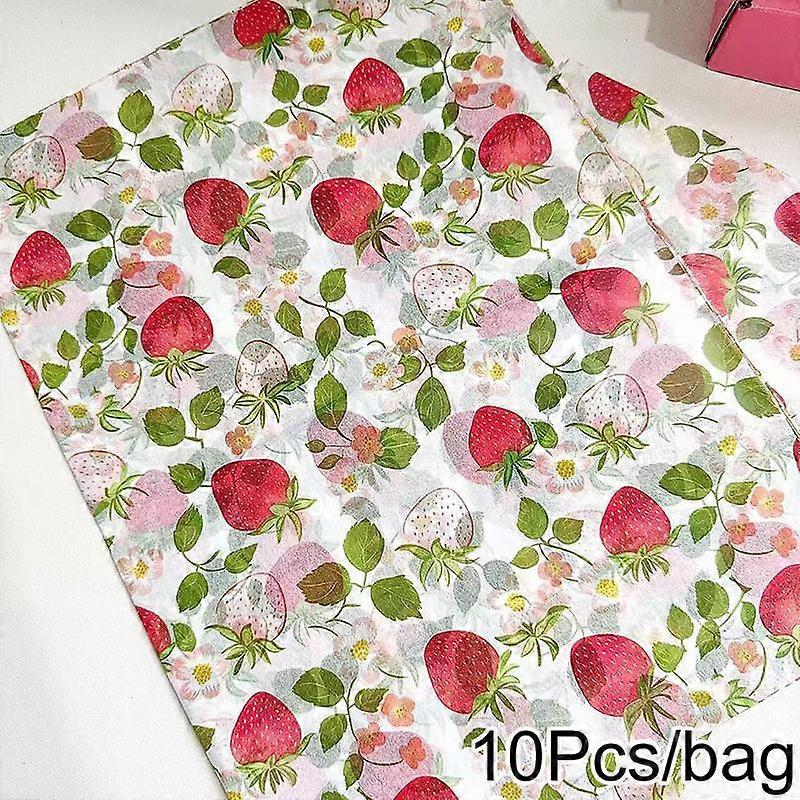 10 Sheets Flower Design with Green Leaves Gift Wrapping Floral Patterned Tissue Paper Wedding Multiple Options Available