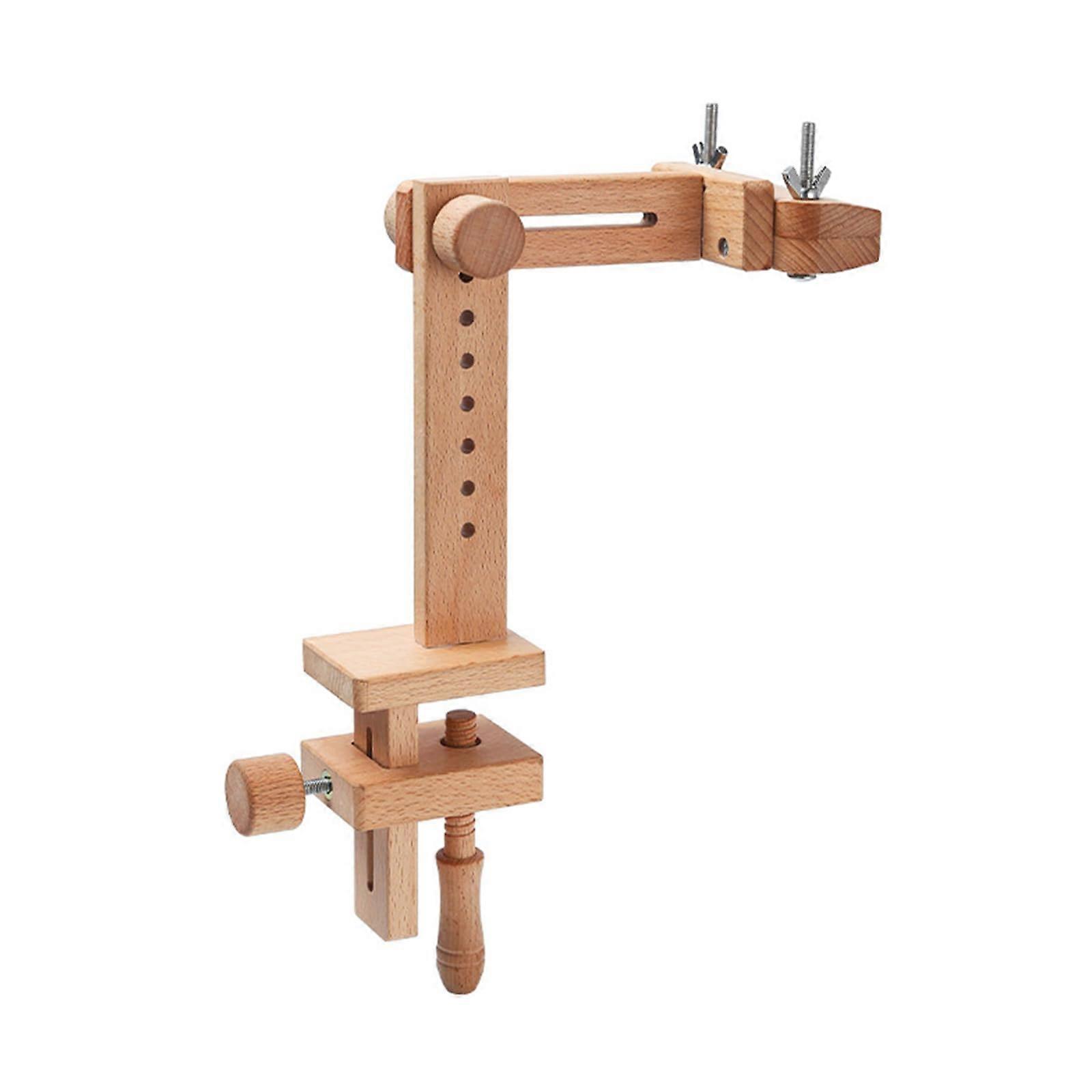 Adjustable Wooden Embroidery Hoop Stand Hands  Cross Stitch Frame for Needlework