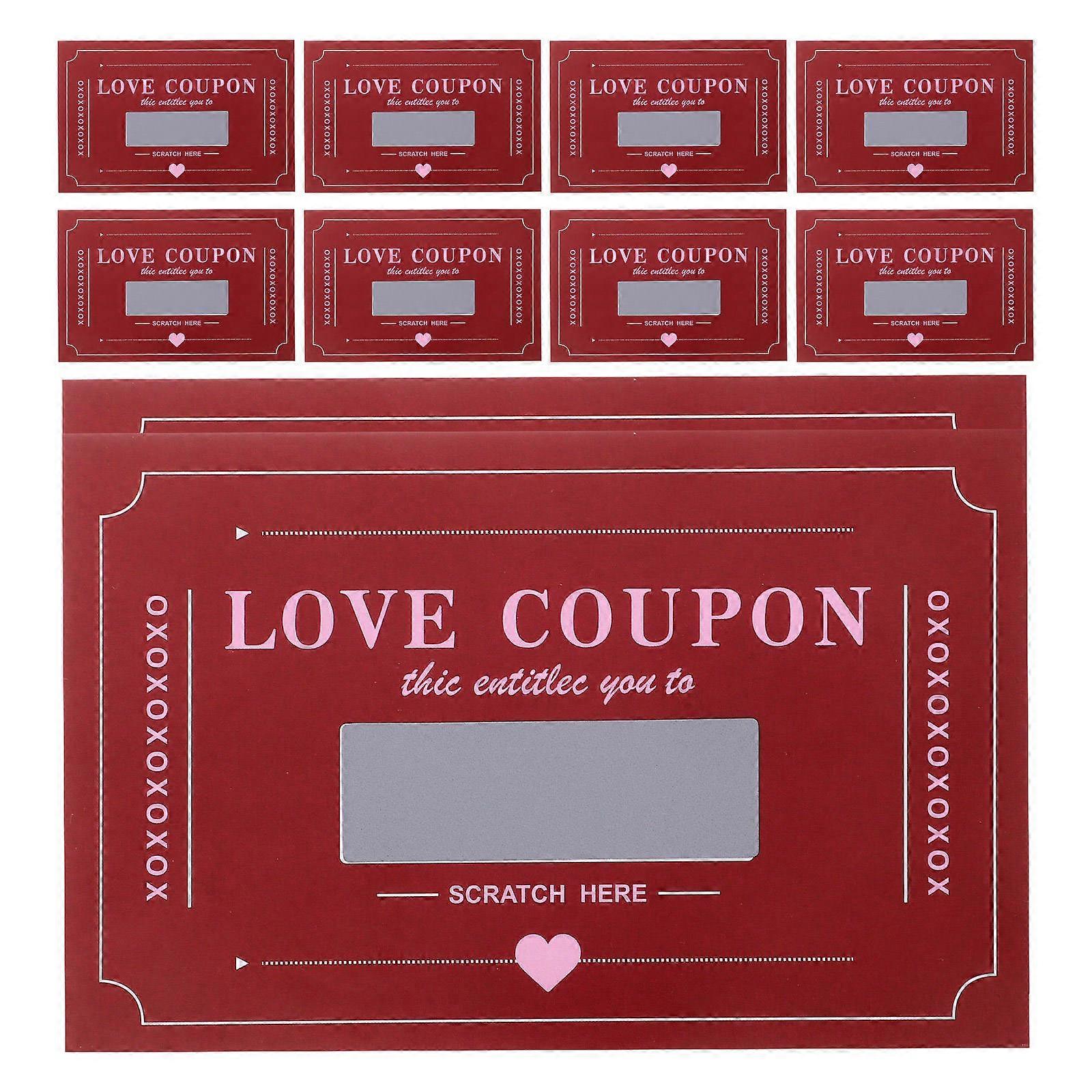Red Valentine Scratch Off Cards for Couples Fun Date Game 20 Sheets