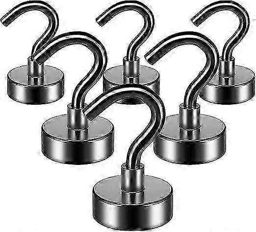 6 Pack Magnetic Hooks, 8kg Strong Magnet Hooks, Fridge Magnet Hooks For Hanging, Neodymium Magnets With Hook