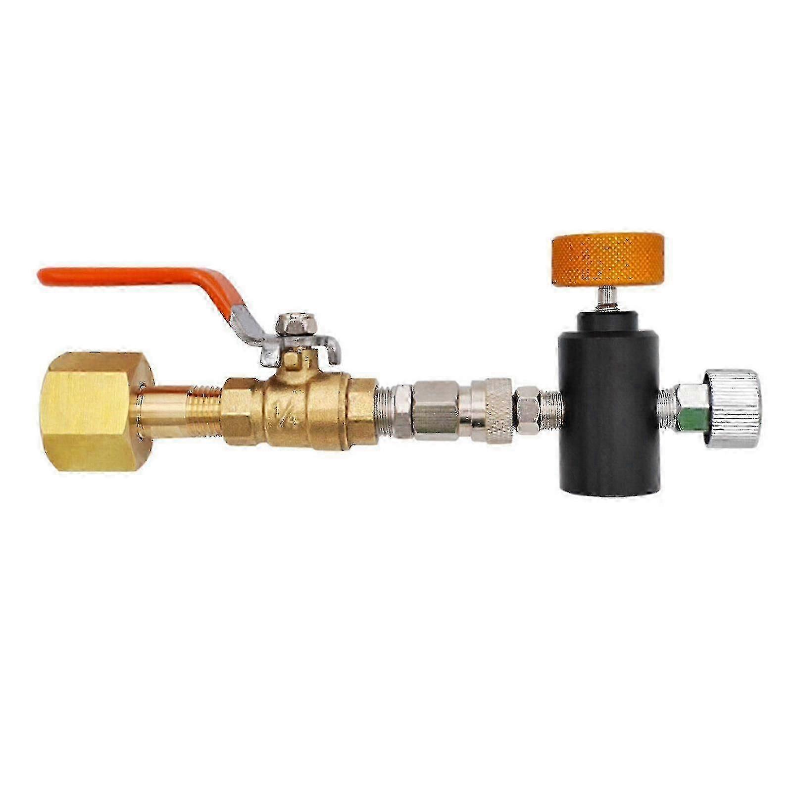 CGA320 CO2 Refill Adapter with Ball Valve for Sodastream Tanks, Home Brewing & Soda Machine Connector