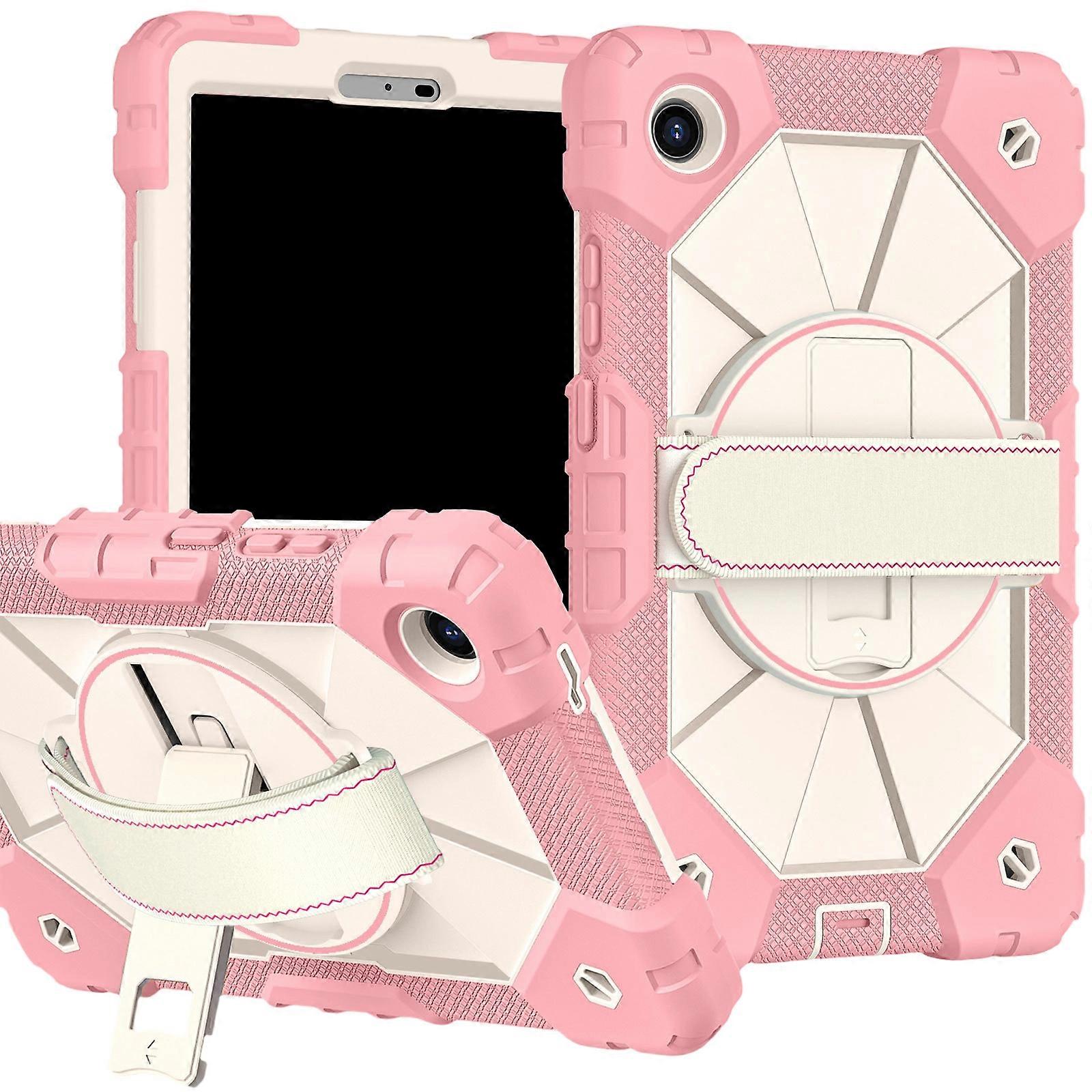 Flexible PC Back Shell For 8.7Inch Devices With Button Access Port And Ergonomic Textured Grip Enhancement  rose gold