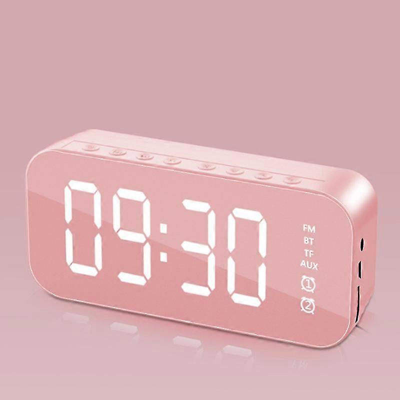 25-26 Multifunctional Stereo Bluetooth Compatible Speaker with Alarm Clock Time Display FM Radio for Home Office