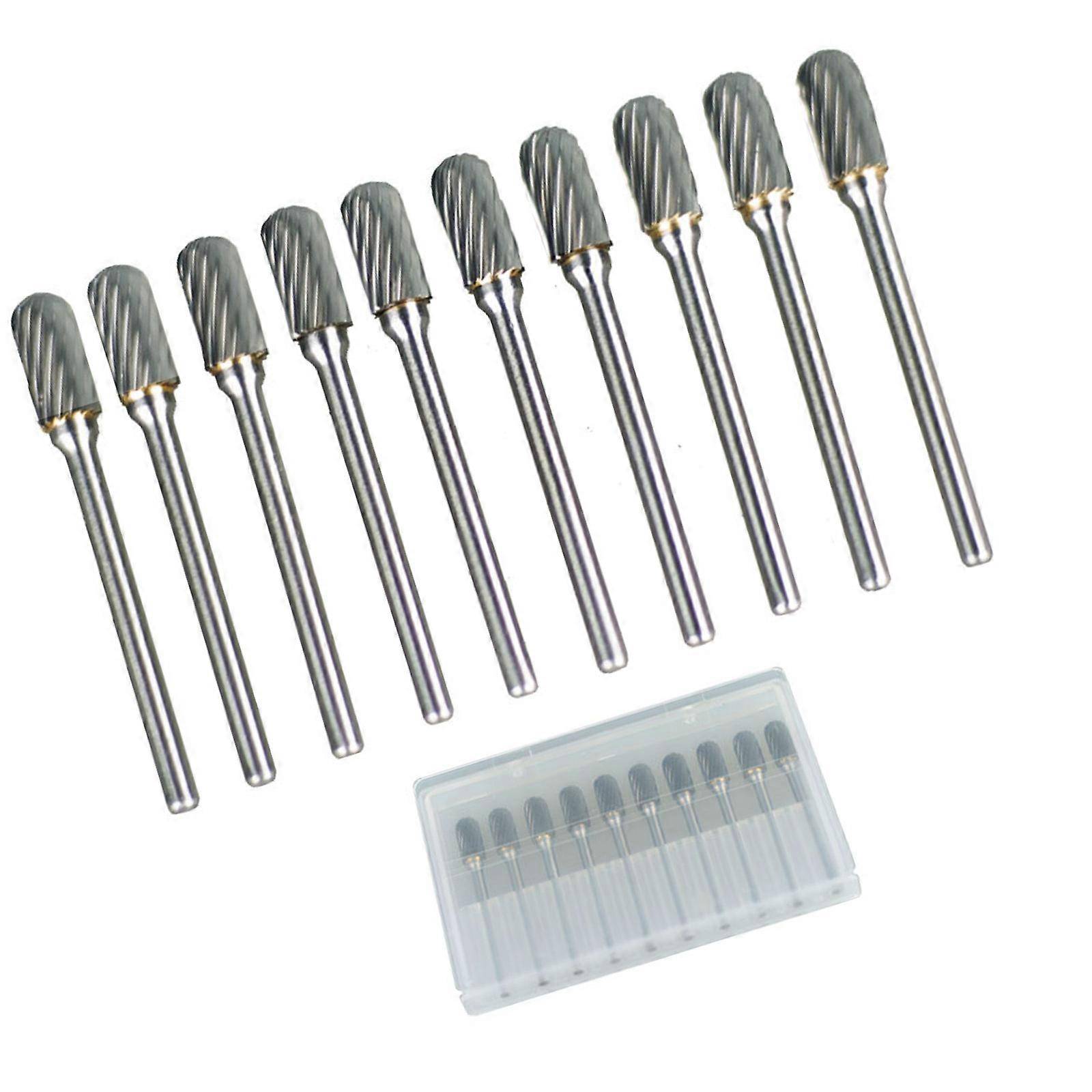 10 stuks gelegeerde roterende bramen met enkel/dubbel gegroefd ontwerp, hoge efficiëntie voor metaalgraveren, steenhouwen, houtbewerking, veelkleurig