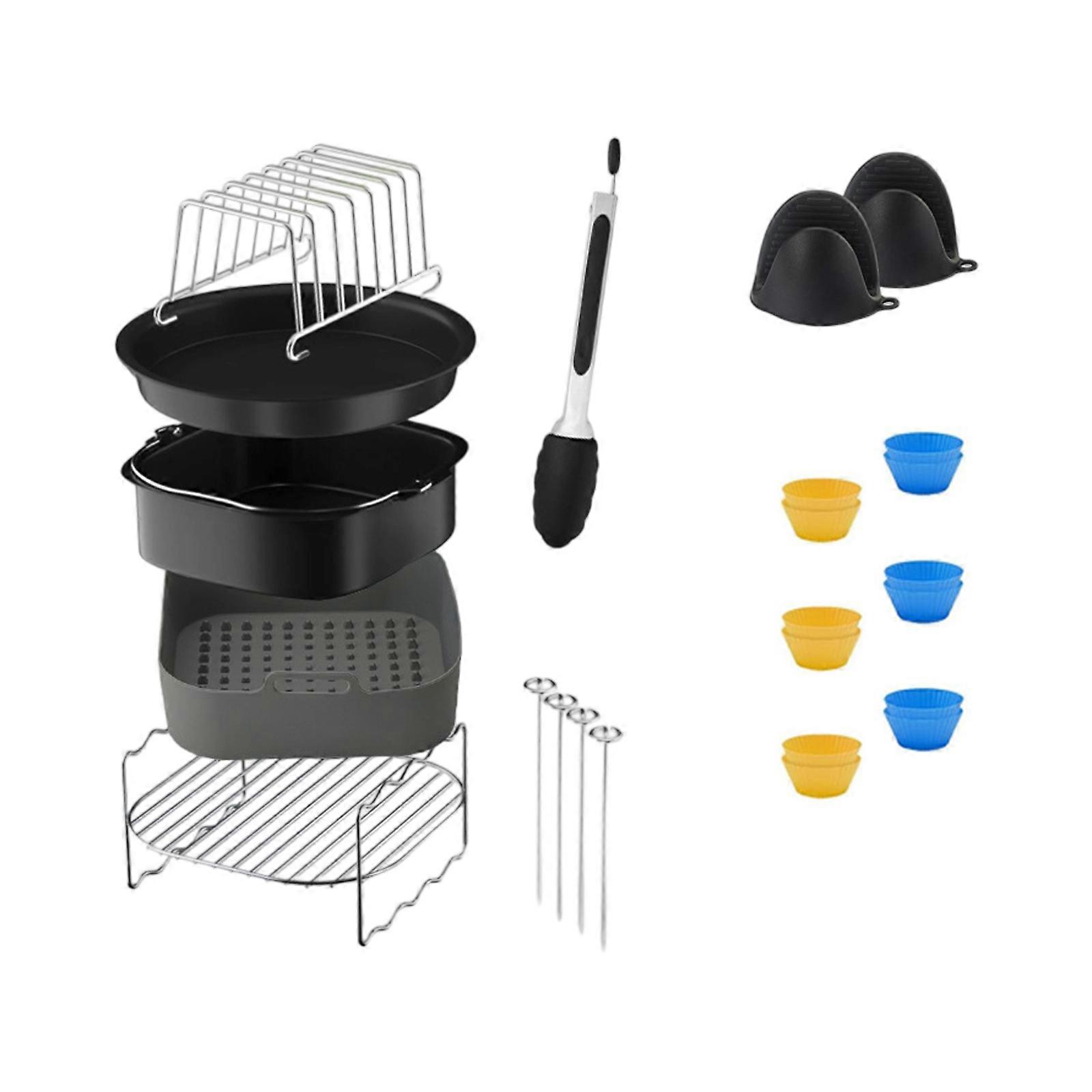 9PCS/Lot Air Cooker Replacement Divisions Heat Resistant Cooking Meshes Multiple Functional Bakeware Unequipped Required Multicolor