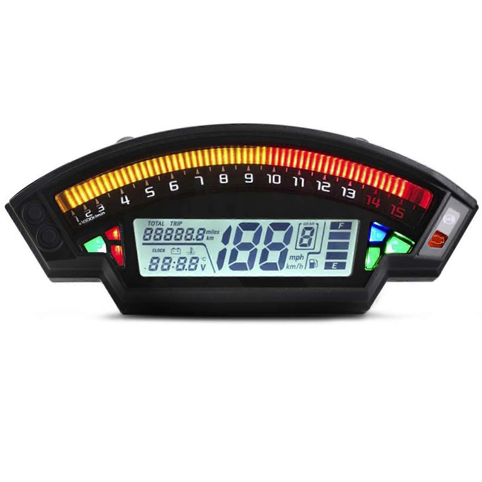 Motorcycle Digital Tachometer 6 Gear Speed Gauge Meter Fuel Indicator for 2012-2017 LCD Color Screen Speedometer Multicolor