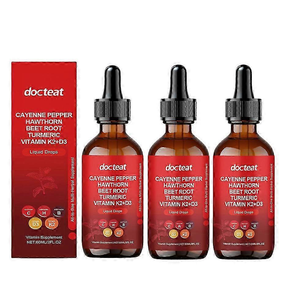 3X Cayenne Pepper Drops, Aeluro Cayenne Pepper Liquid Drops, Containing Hawthorn Beetroot