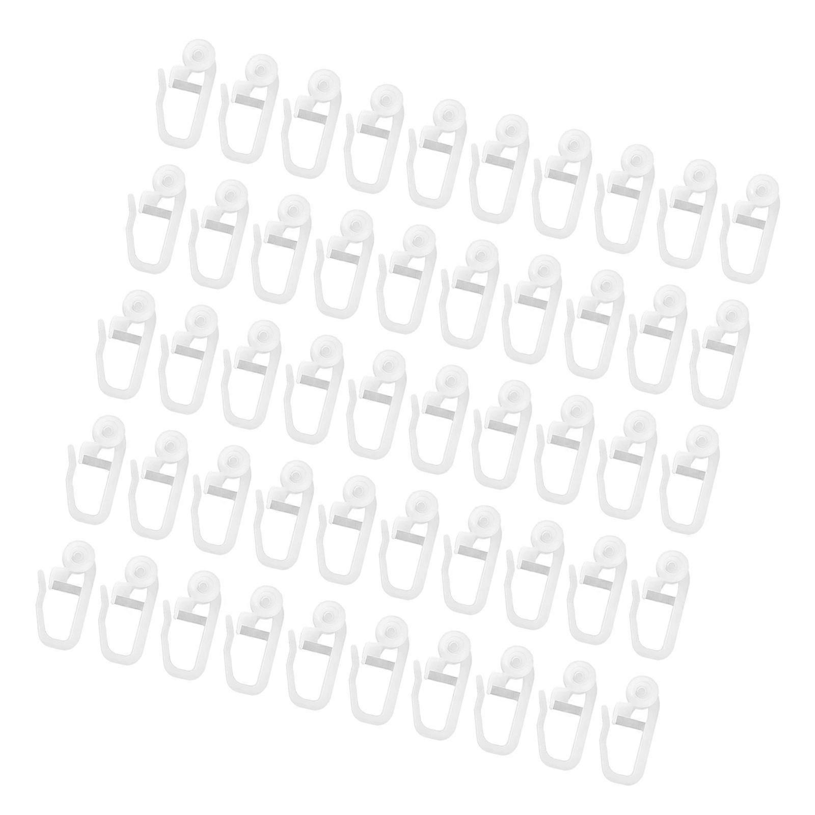 50pcs Curtain Track Hooks Curtain Gliders Offering Practical Solution For Efficient And Convenient Curtain Management Multicolor