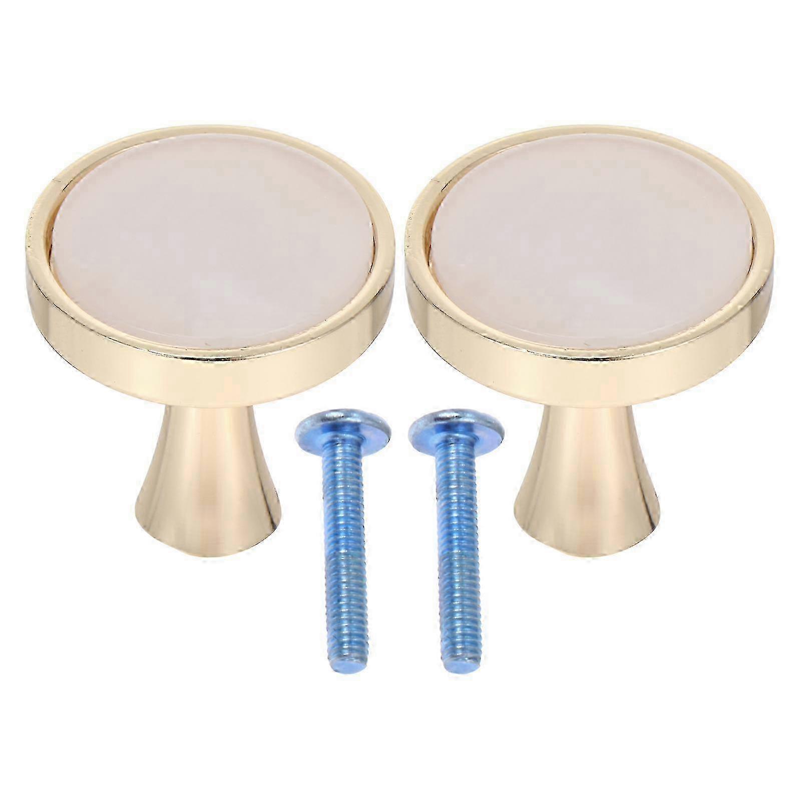 2pcs Cupboard Knobs Solid Zinc Alloy Handles Round Pull Knobs for Drawer Door w