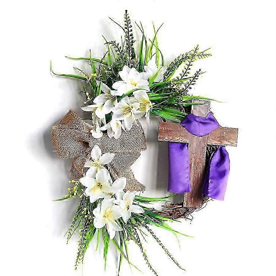 Rustic Style 35cm Easter Wreath for Front Door Decor