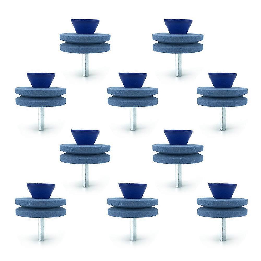 Lawn Mower Blade Sharpener, 10Pcs Double Layer Hand Drill Sharpening Stone for Replacement