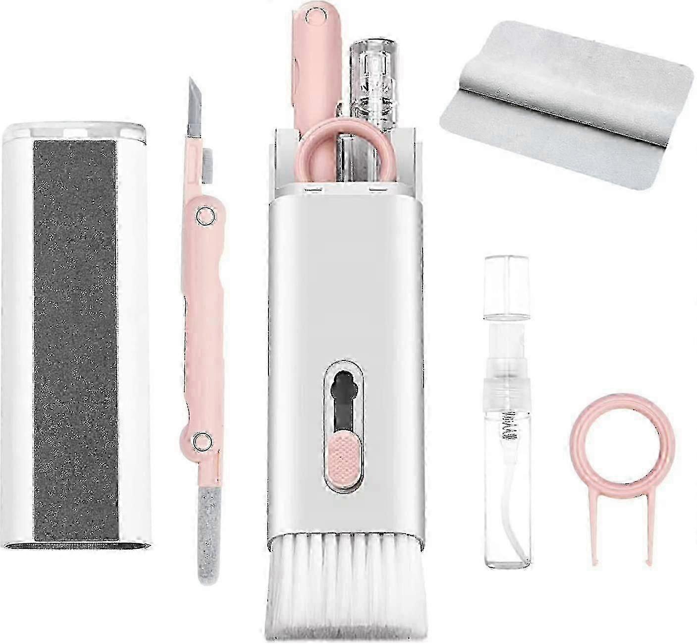 7 في 1 مجموعة منظف إلكتروني متوافقة مع Airpods - منظف الكمبيوتر المحمول ، قلم تنظيف محمول لسماعات الأذن / الهاتف / لوحة المفاتيح