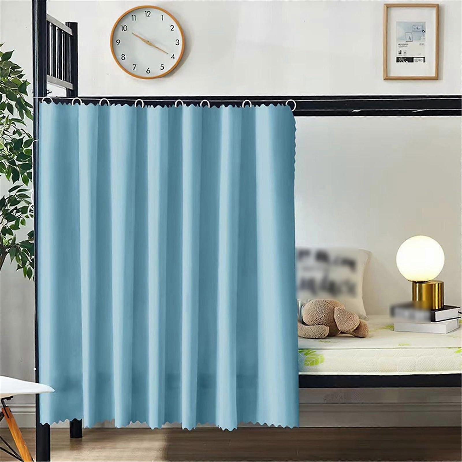 Dormitory Bunk Bed Privacy Curtain Blackout Polyester with Rope Closure for Student Rooms Blue 3x1.1m