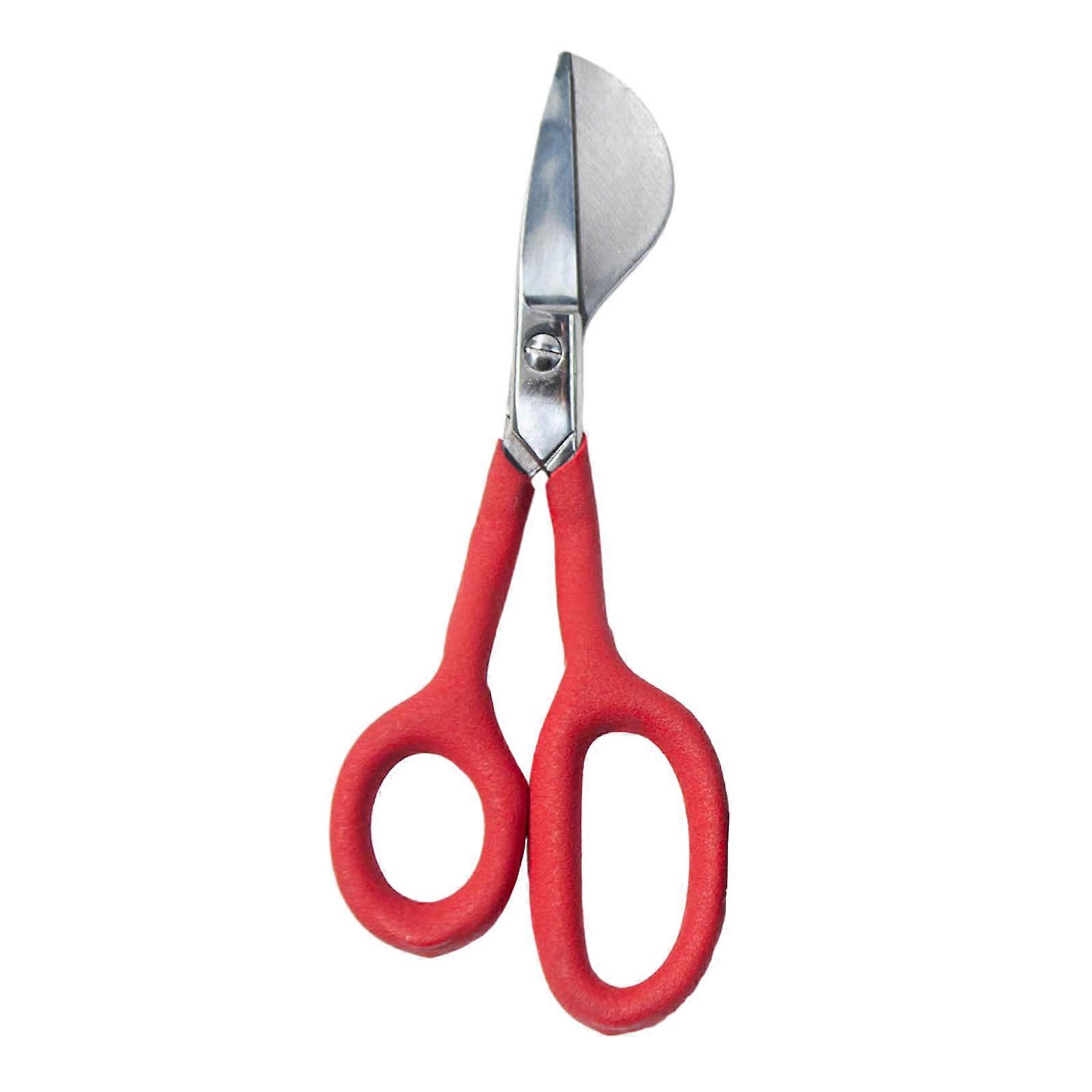 7 Inch Carpet Pile Scissors Duckbill Tip Scissors Ergonomic Handle Carpet Pile Scissors for Blanket Carpet Trimming  matte red