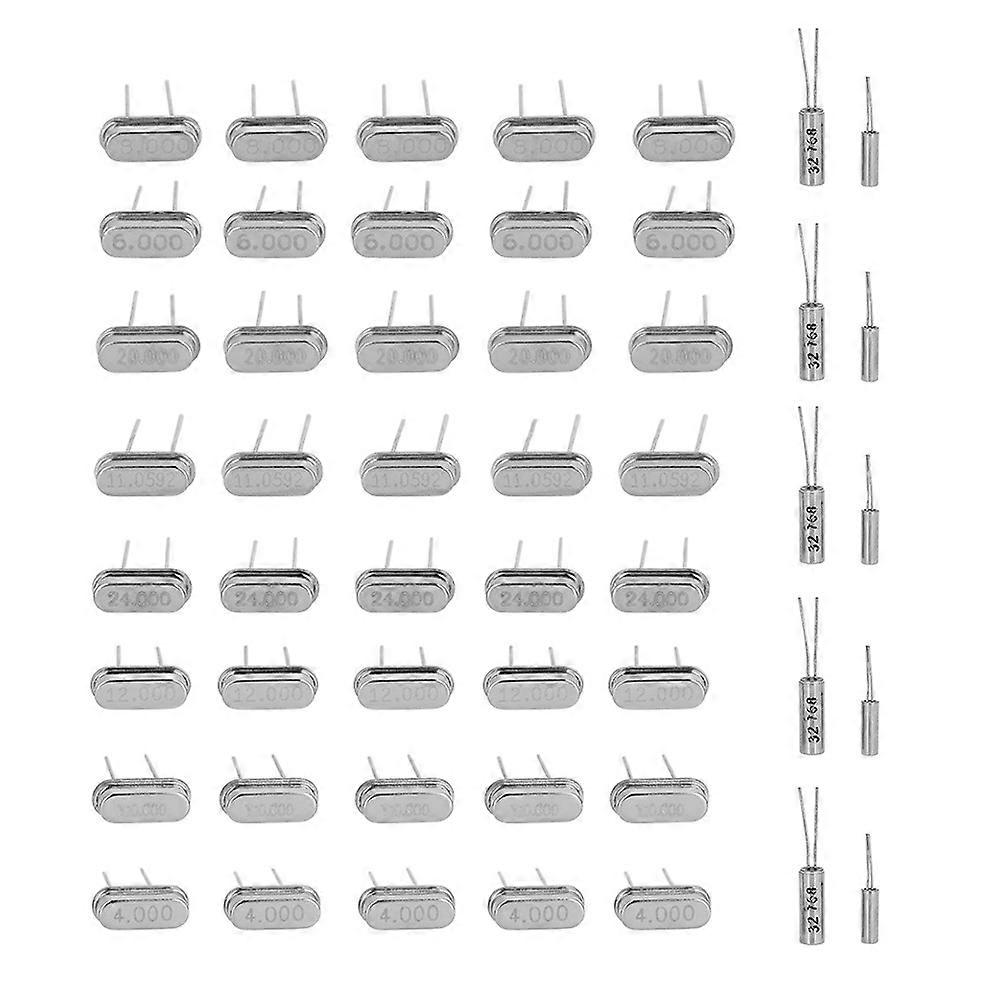 50pcs 10Value 32.768KHz -24MHz DIY Quartz Crystal Oscillator Assorted Kit Set