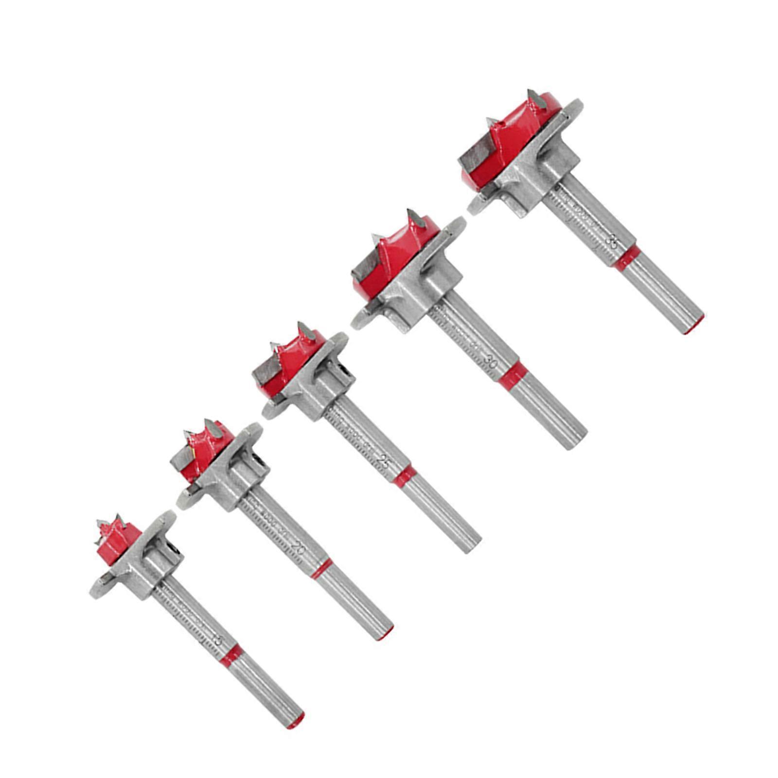 Must Have 5pcs Alloy Hinge Drill Bit Set Cabinet Hinge Opener Convenient & Efficient Hole Cutter set for Woodworkers Multicolor