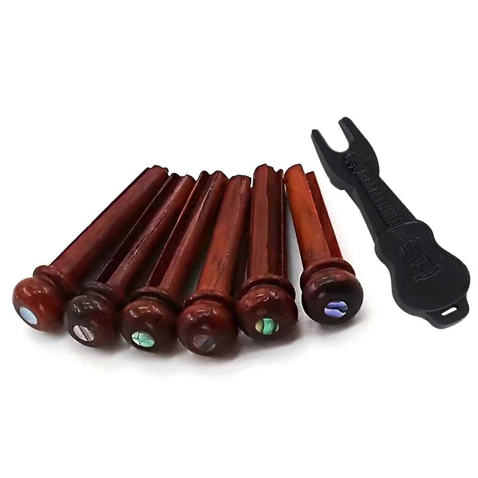 1 Set Cocobolo Wood Bridge Pins Guitar Strings Fixed Cones Guitar Strings Fixed Pins Guitar String Nails Wood Texture Multicolor