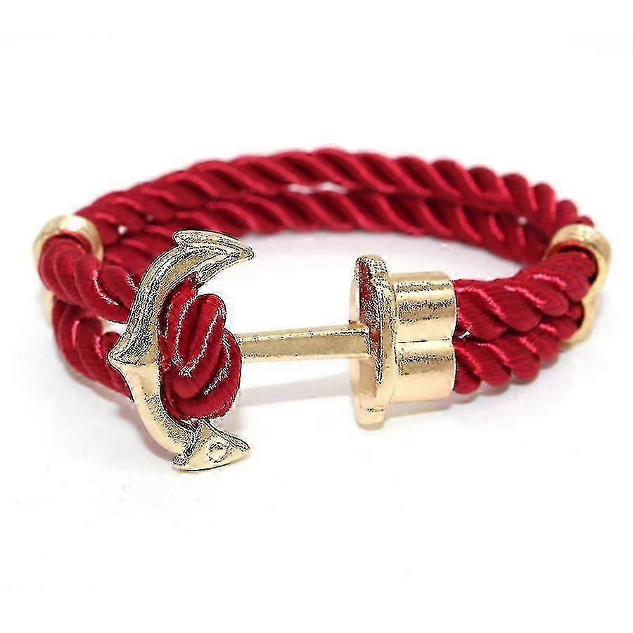 Stylish anchor bracelet for men in navy tone