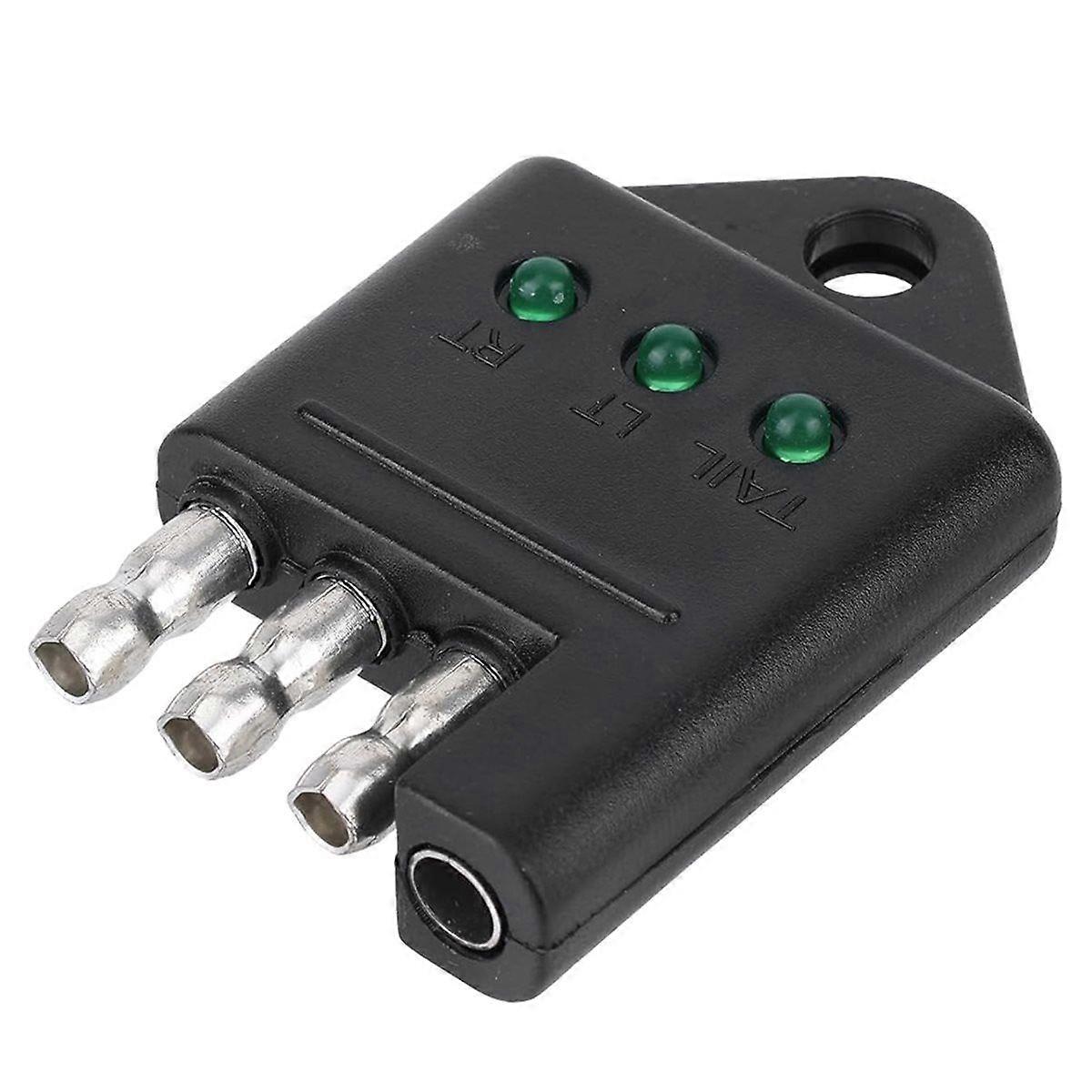 4 Pin Trailer Plug Tester, 4-Way Flat Trailer Wiring Tester with LED Indicators for Wire Connector B