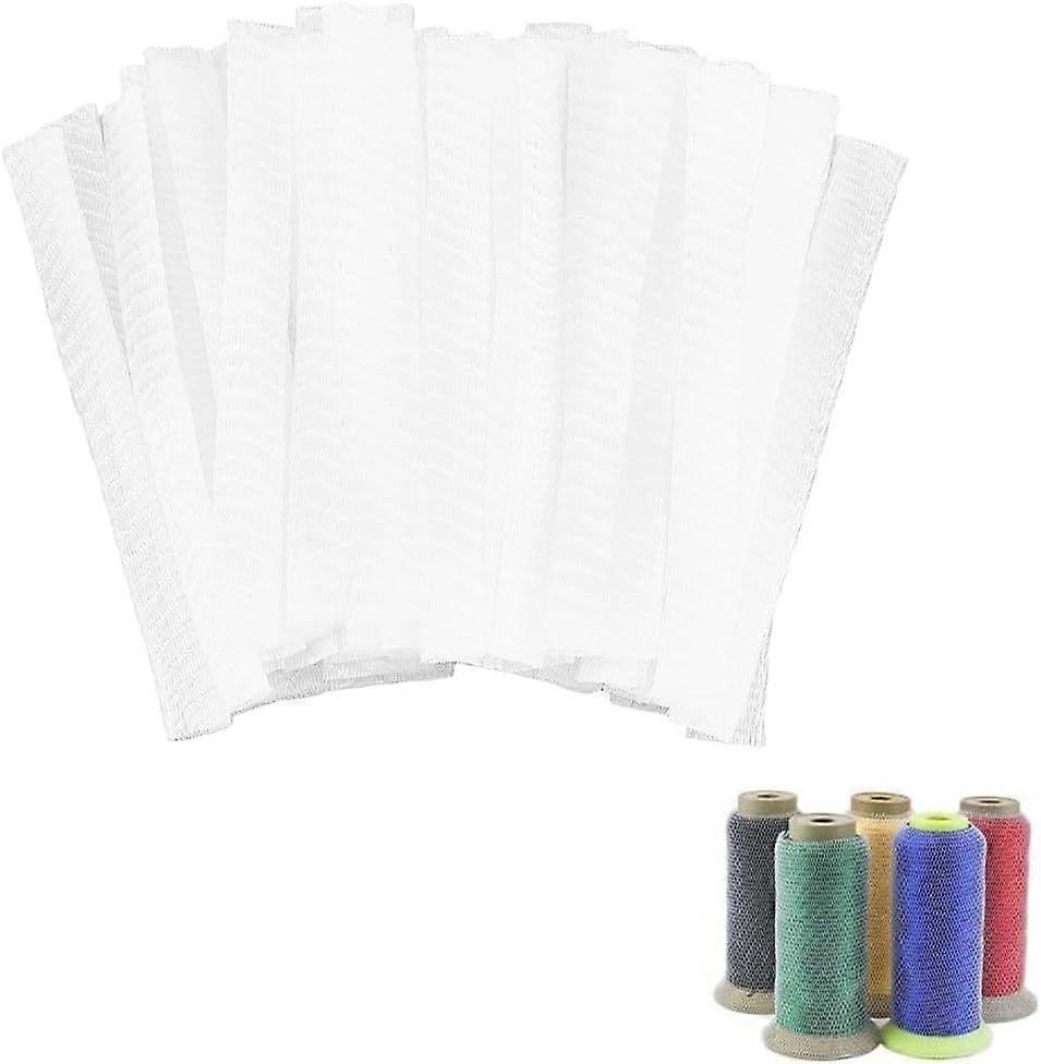 100Pcs Sewing Thread Net Cosmetic Brush Protective Nets Mesh Spool Saver Huggers for Different Sizes of Sewing Quilting Winding Embroidery Machines Wh