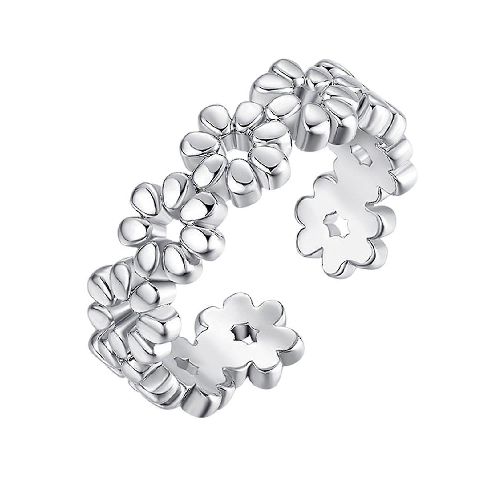 Foot Ring Comfortable Alloy Joint Ring with Exquisite Flowers Adjustable Opening Design Electroplated Toe Ring