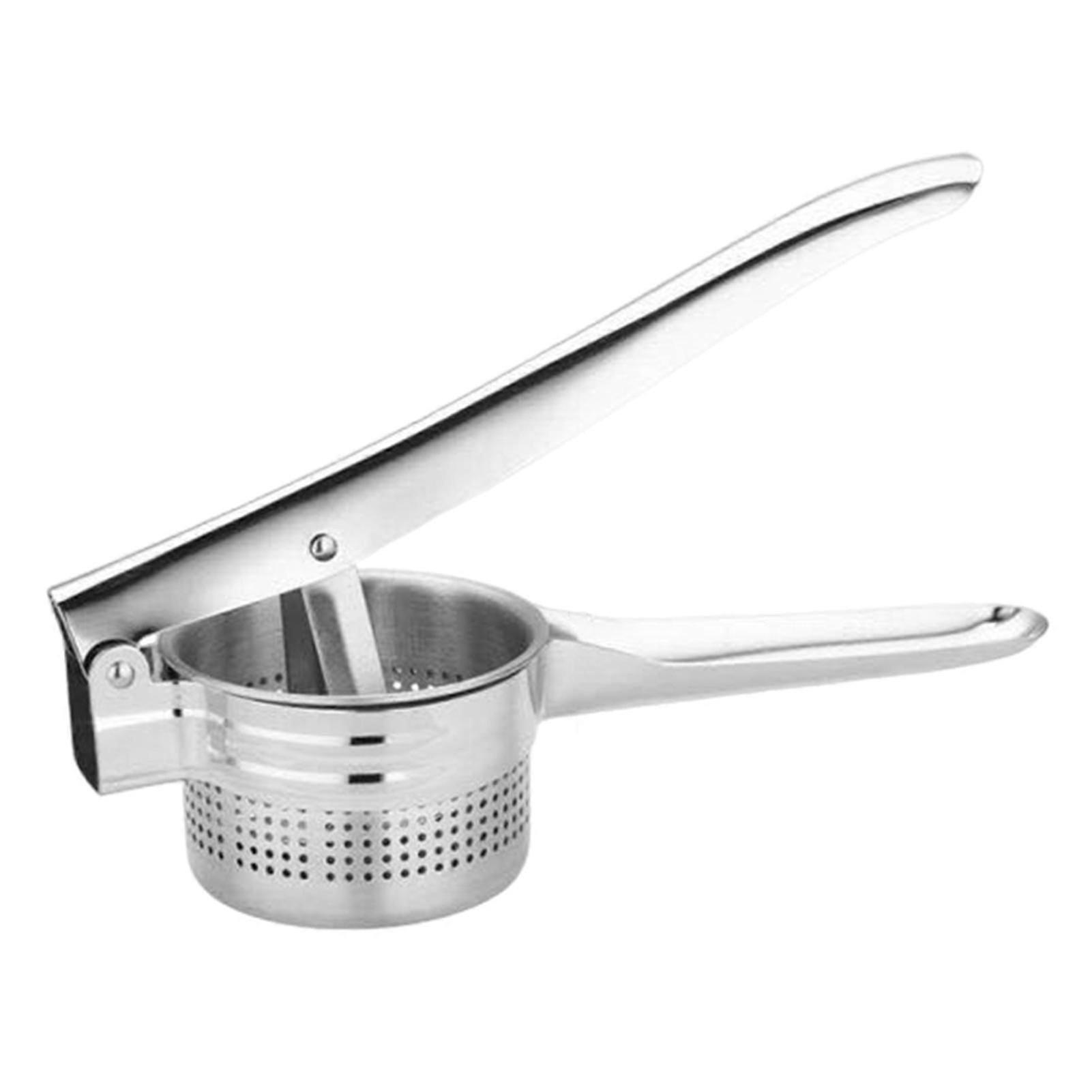 Multi-Function Food Press with Filter Mesh for Mashing, Squeezing, and Juicing, Ideal for Restaurant Use