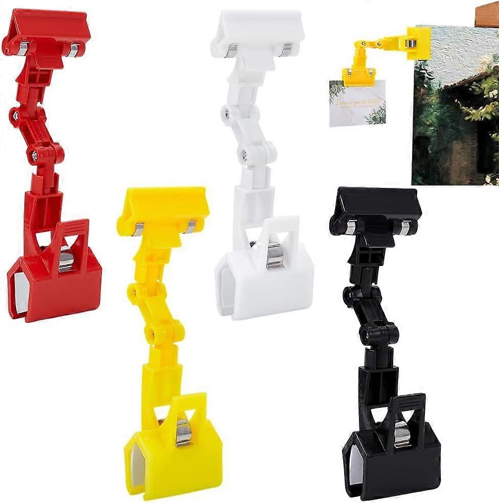 4Pcs Adjustable Document Holder 4 Colors Flexible Rotatable Paper Holder for Typing Clip On Sign for Table Top Copy Paper Holder Clip for Canvas Clamp