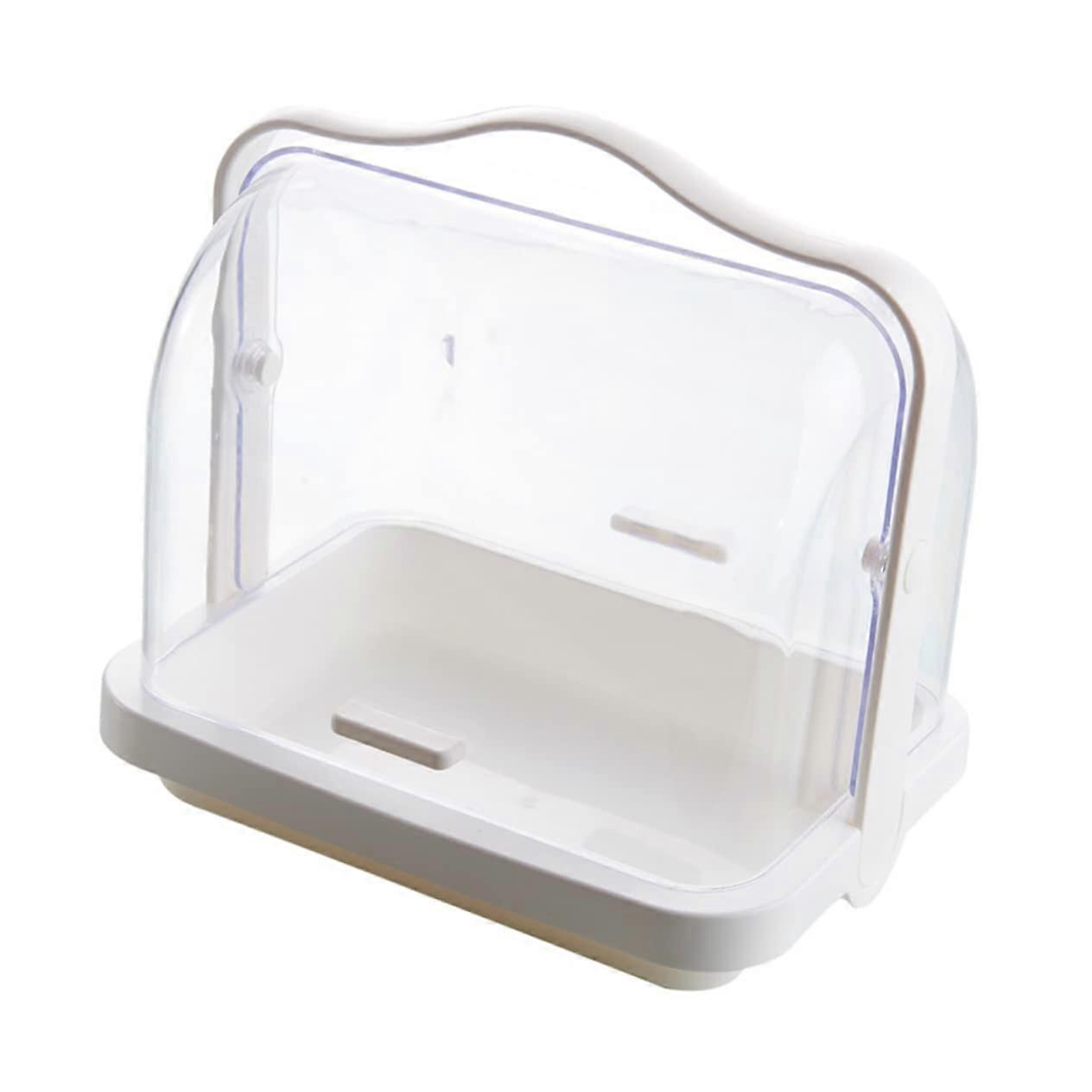 Cake Carrier with Lid and Handle for Secure Dessert Transport, Cupcake and Pie Storage Stand White