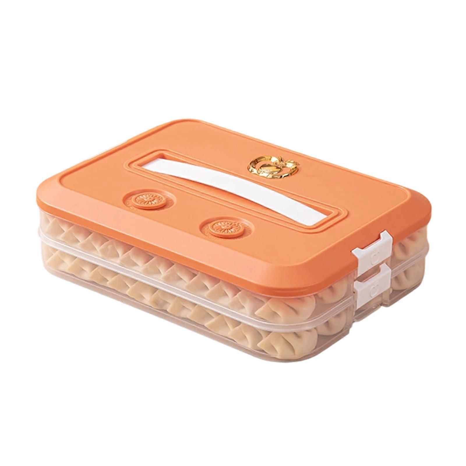 Clear Plastic Food Storage Container with Lid and Handle for Snacks, Dumplings and Desserts