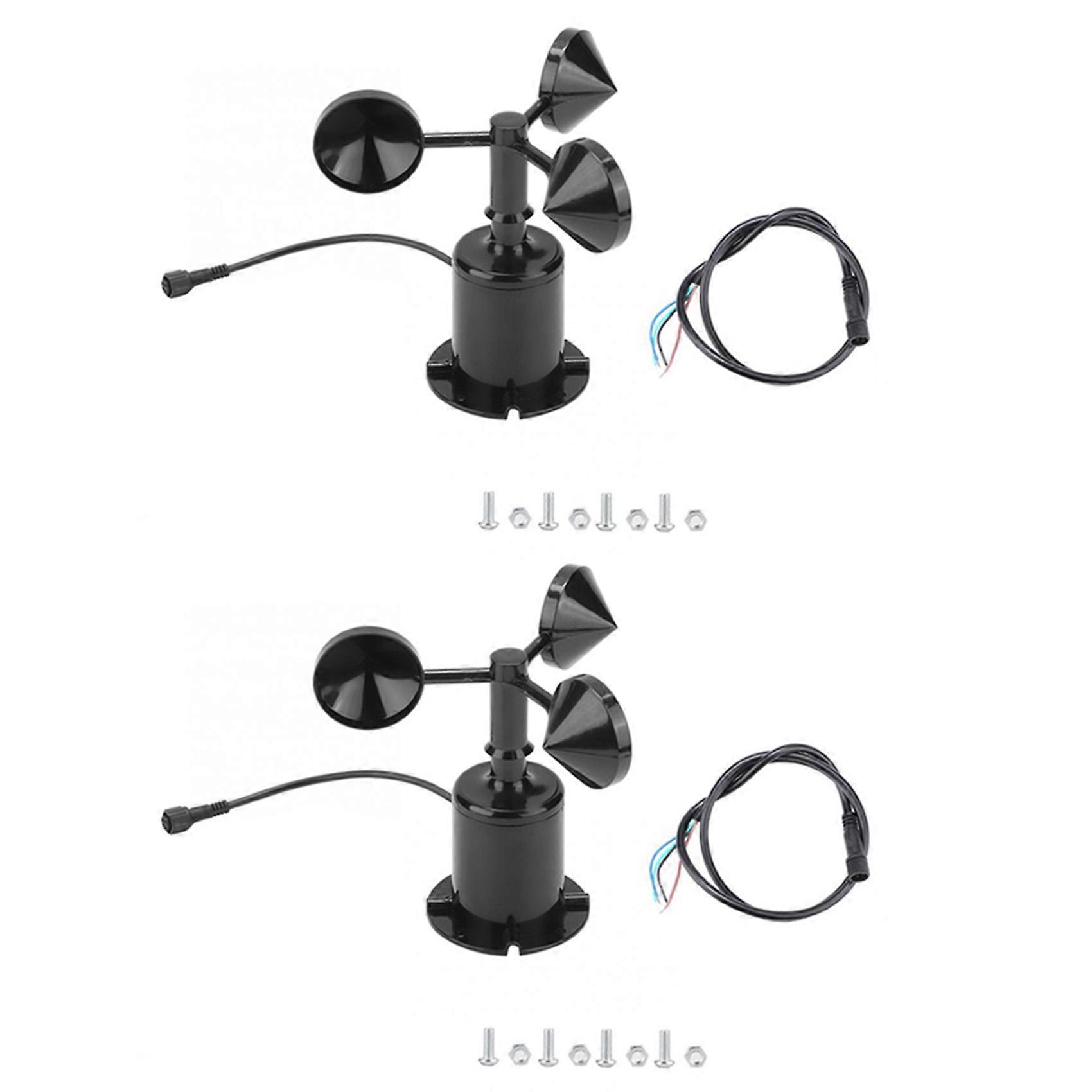 4X 0-70M/S Wind Speed Sensor Environment Signal Output Pulse Type Three Cups Wind Speed Sensor Anemometer DC5-30V