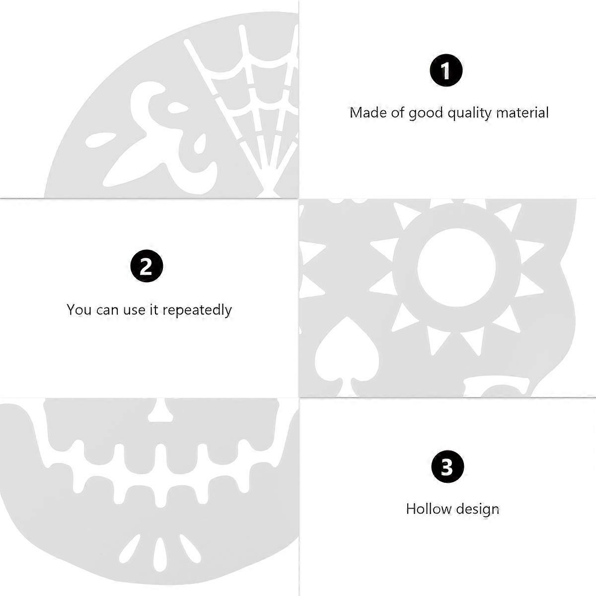 8pcs Halloween Skull Cake Stencils for Sugar Icing Decoration