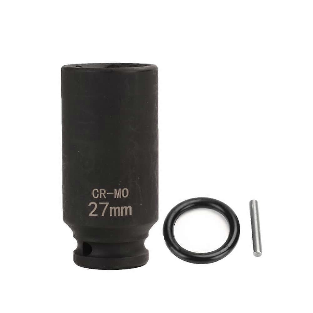 Impact Socket 1/2 Inch Drive 27mm Deep 6 Point Axle Nut Socket Chrome Molybdenum