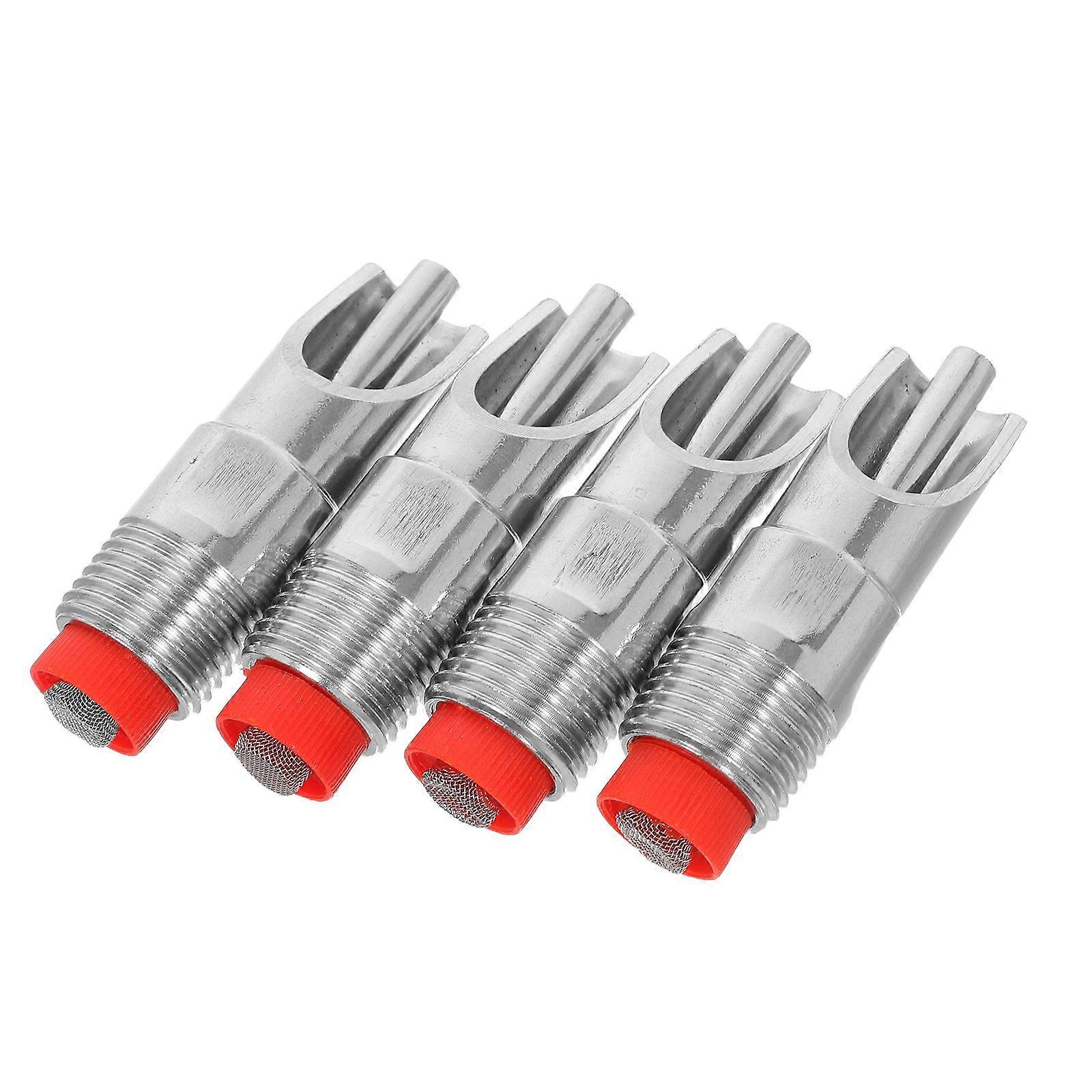 Silver Stainless Steel Automatic Pig Waterer Nipple Drinker 4Pcs Kit