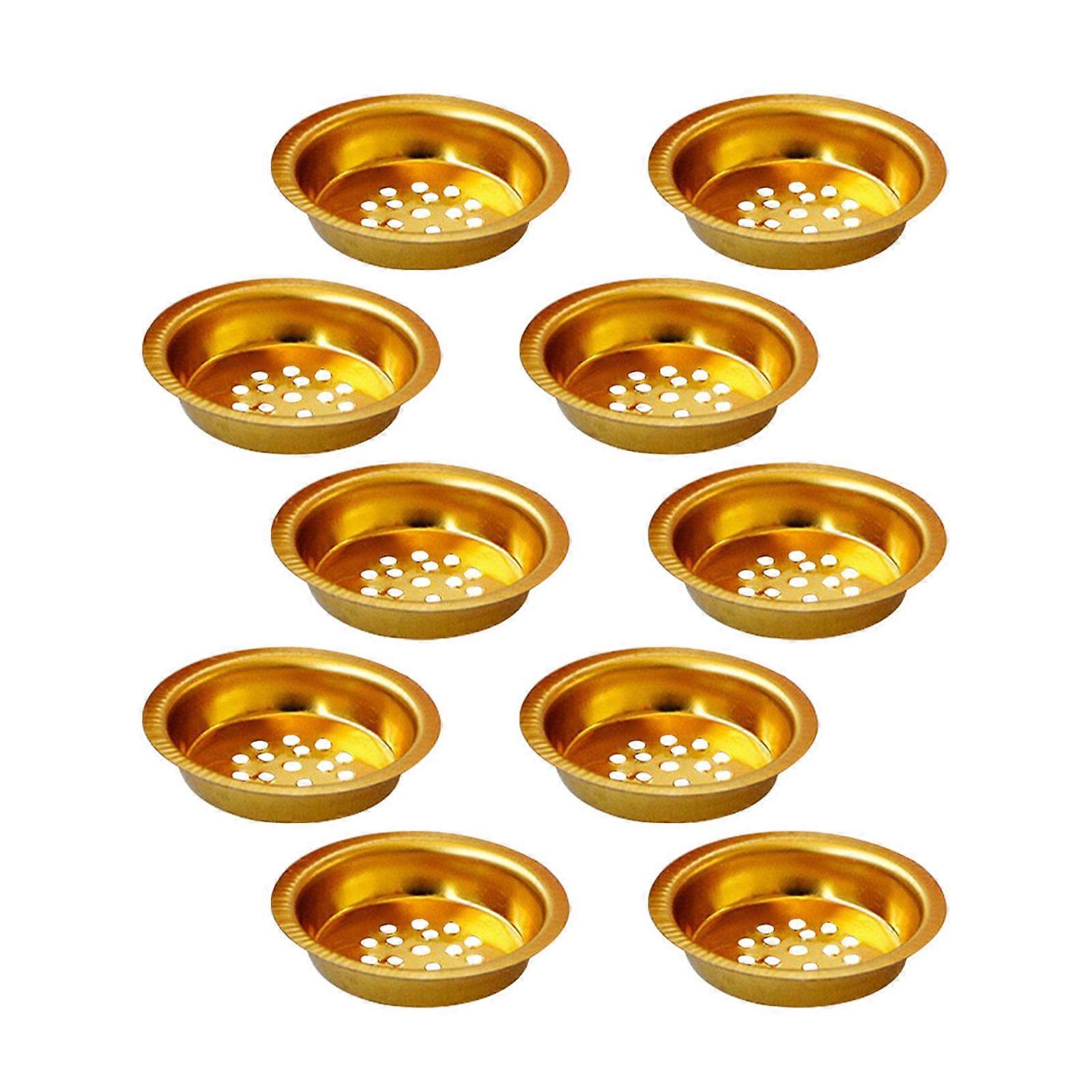 Golden Round Charcoal Burner Screen for Aromatherapy 10Pcs