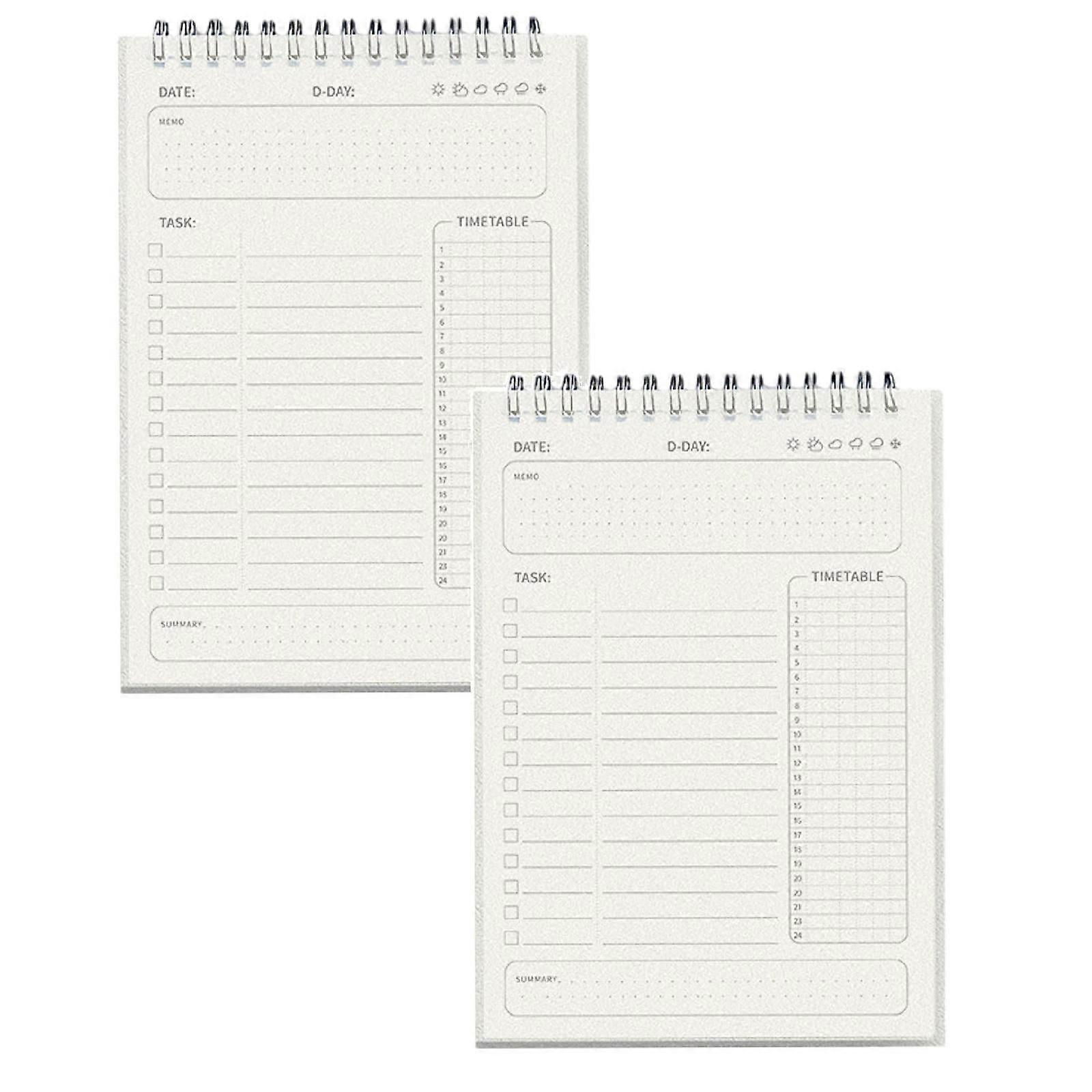Xubond Notebook Daily Weekly Planner 160 Page Lined Double Writable Coil Journal Check List Notebook Academic Planner Tools White