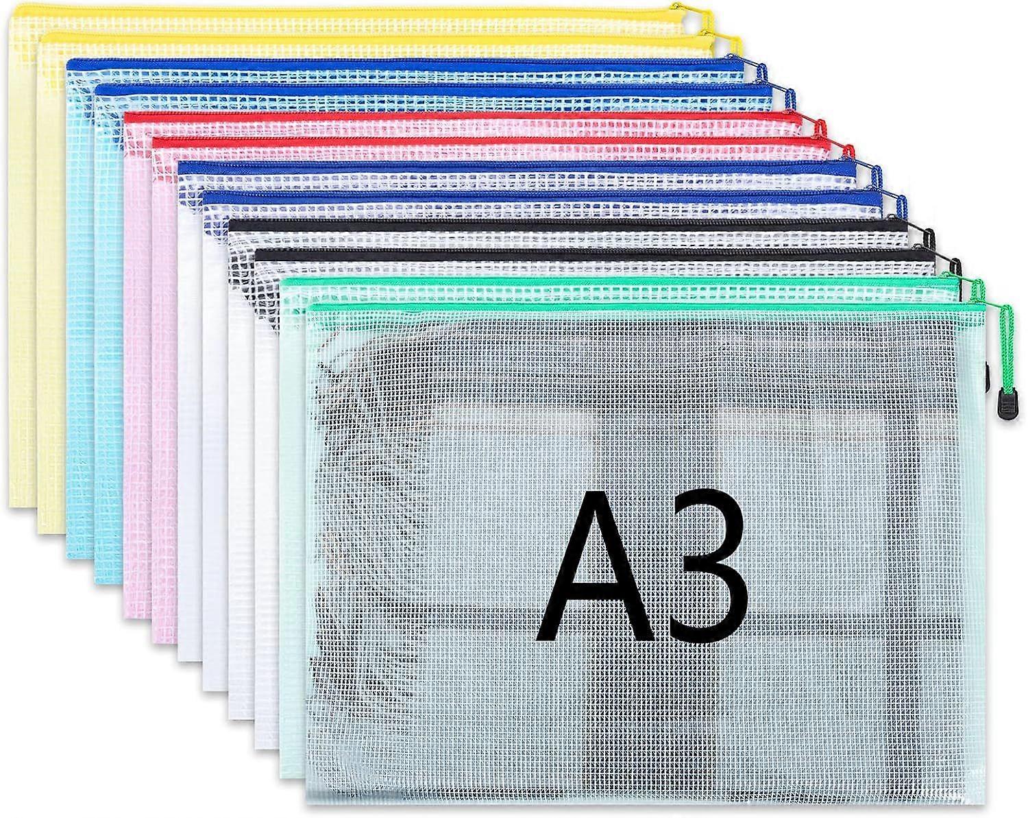 Plastic Wallets 12 Pcs A3 Zip Lock Bags Document Wallet Document Folders Plastic